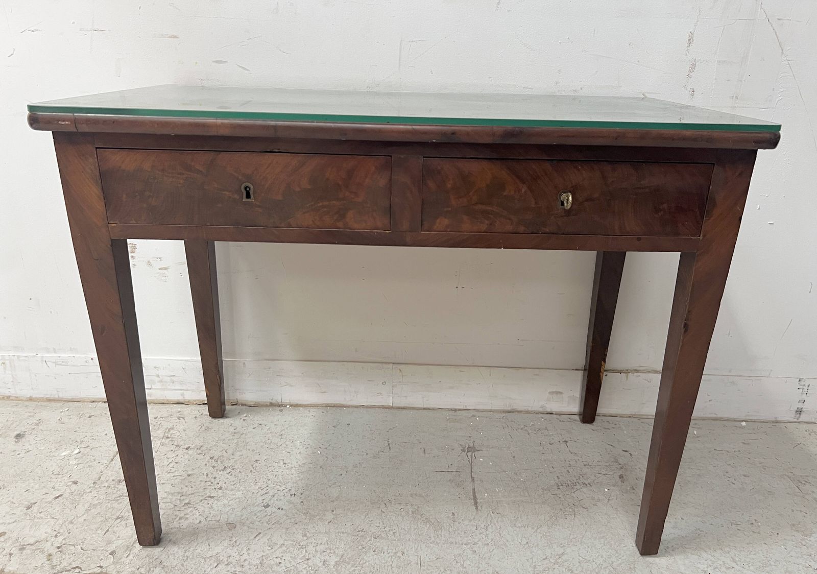 photo for sale Louis XVI Style Desk In Mahogany And Veneer, 19th Century