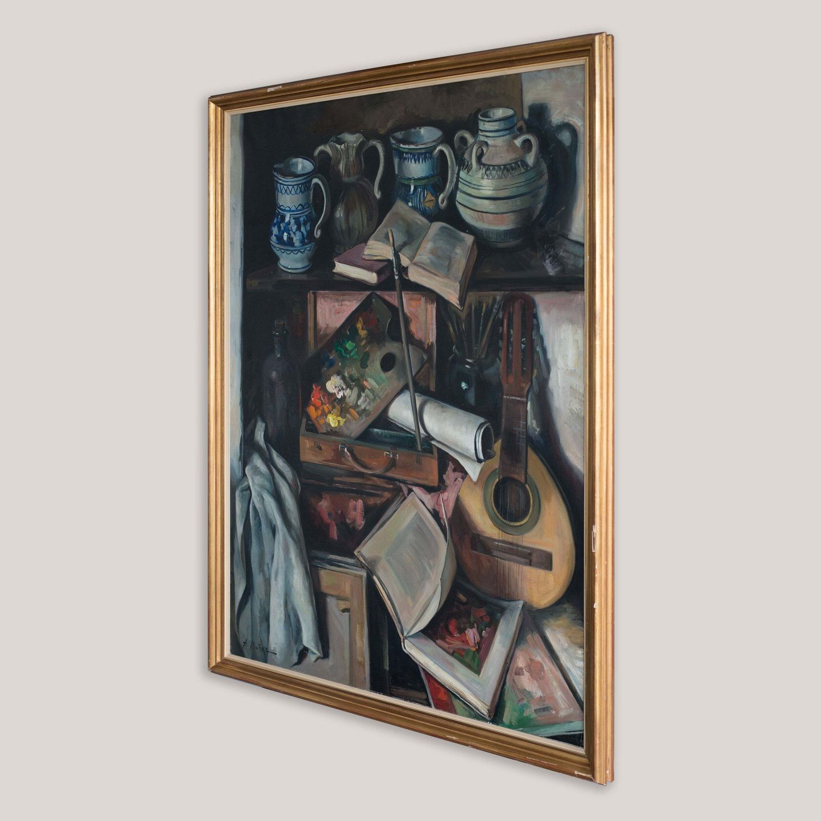 Stilleven Met Gitaar En Boeken Van Alberto Muñoz Boquera photo Kunst
