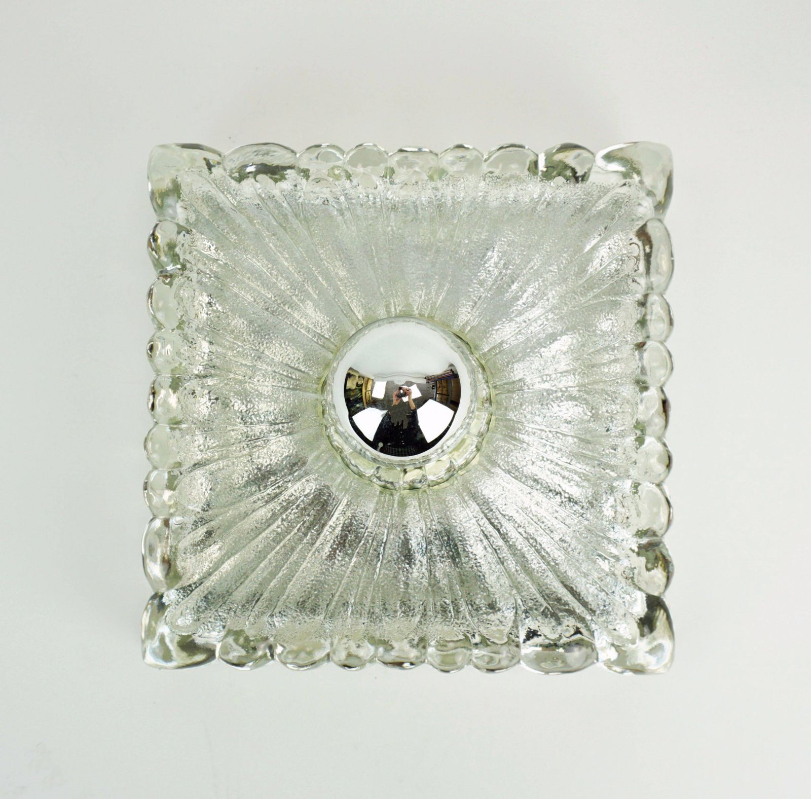 Heavy Frosted Glass Wall Sconce From The 1960s 70s By Hustadt Leuchten photo Lighting