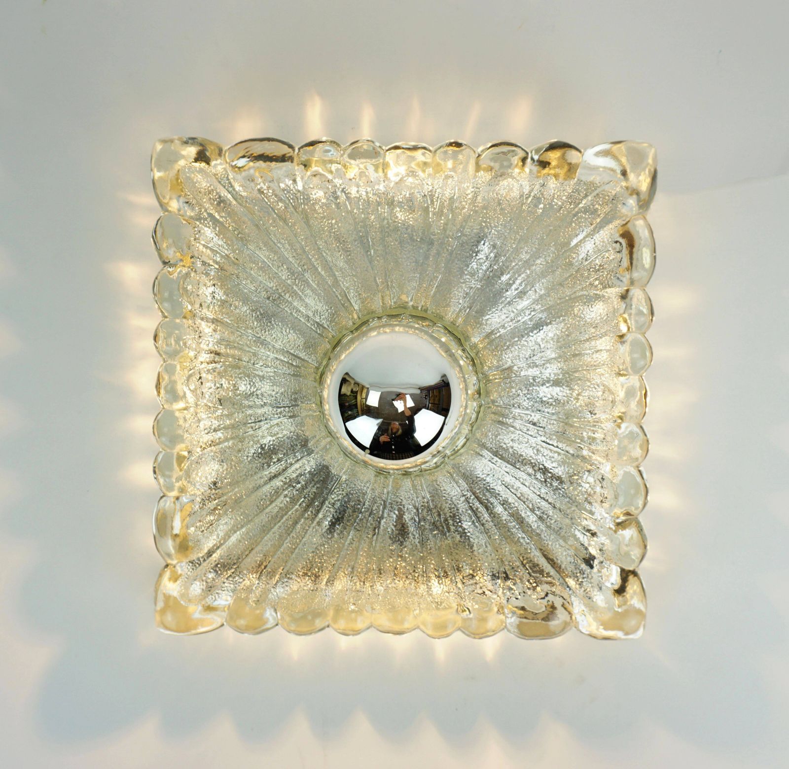 Heavy Frosted Glass Wall Sconce From The 1960s 70s By Hustadt Leuchten photo vinterior