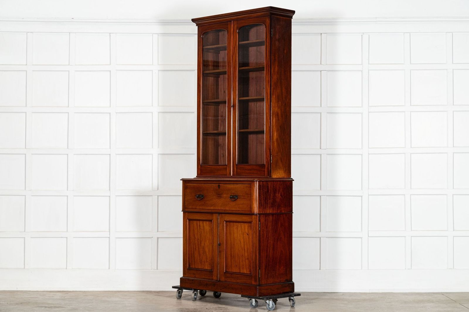 English 19thc Mahogany Bookcase Secretaire photo 3853.0
