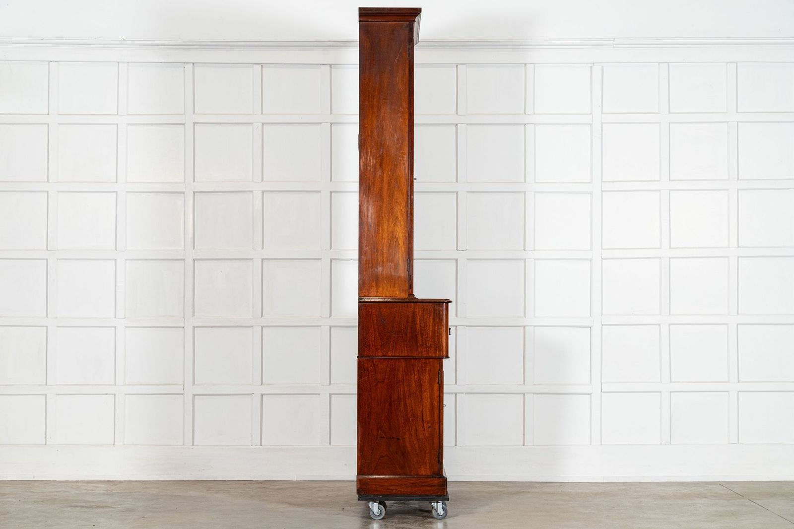 English 19thc Mahogany Bookcase Secretaire photo vintage