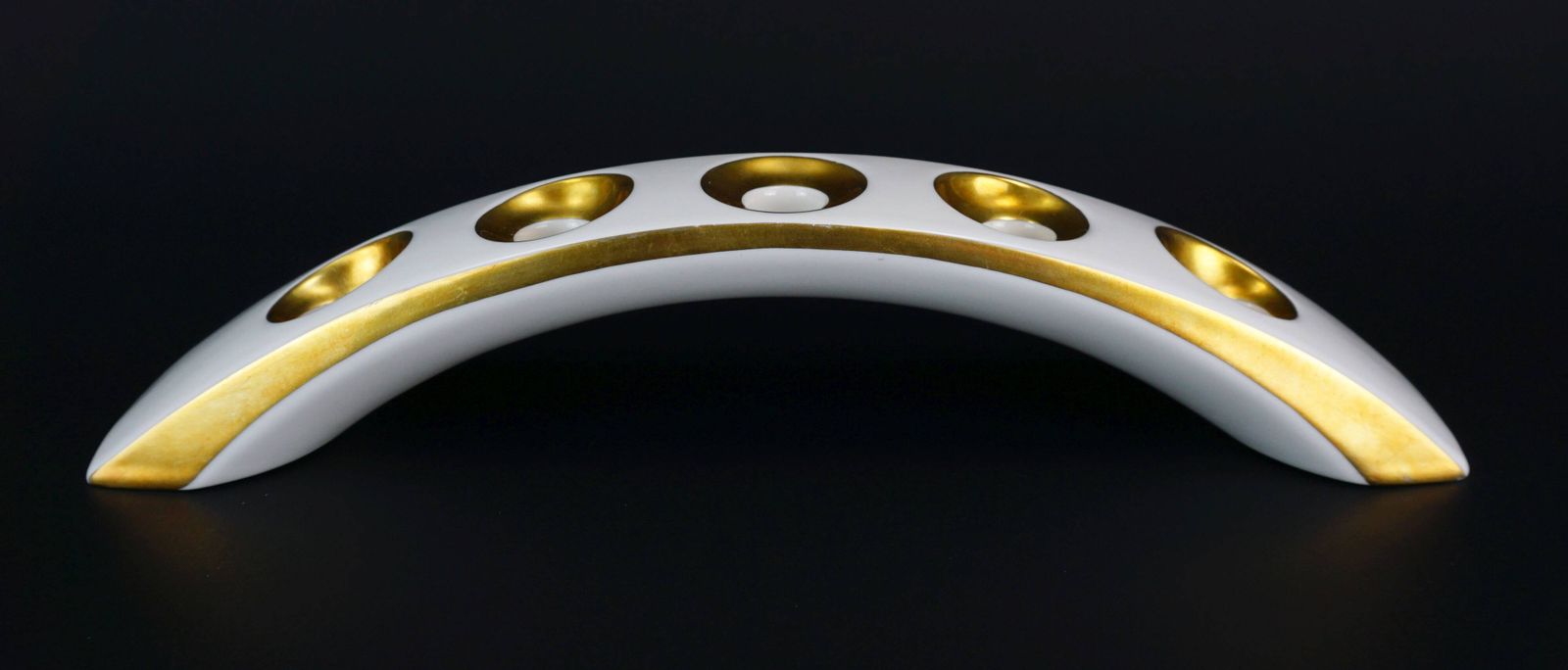 Mid Century Modern Porcelain Candle Holder By Lindner Kueps, Bavaria, 1950s photo for sale