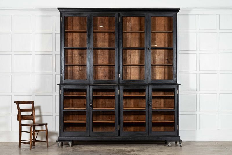 Large English Ebonised 19thc Pine Glazed Dresser photo 8913.0