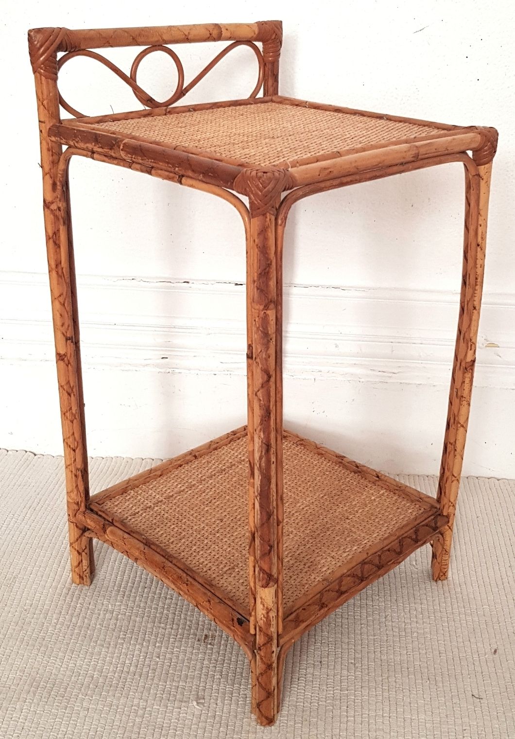 photo furniture A Pair Of Mid Century Italian Bamboo & Rattan Bedside Tables