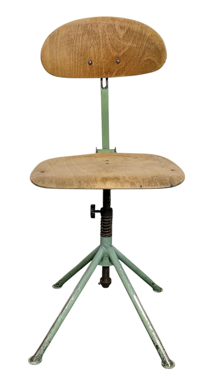 Green Industrial Workshop Chair, 1950s, 3x