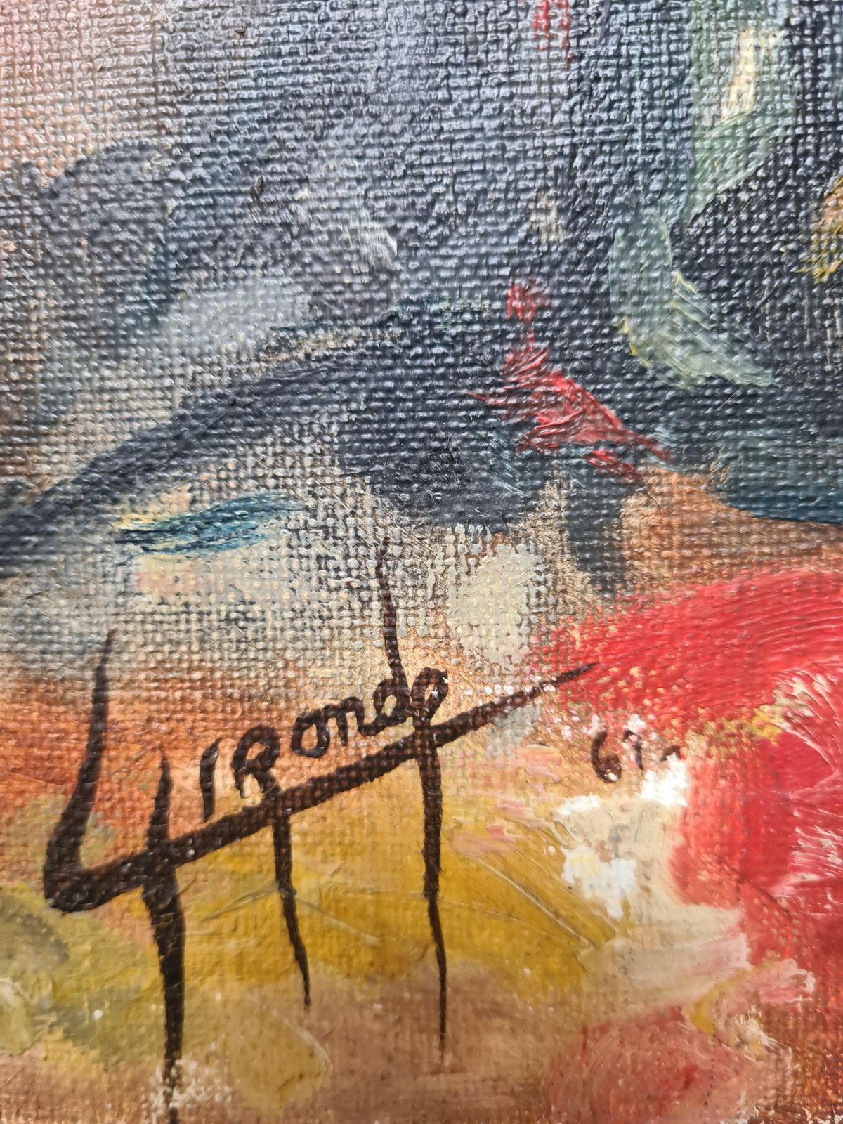 Midcentury Expressionist Portrait Painting, Oil On Canvas, Circle Ludwig Meidner From 1961 By Lirondo photo buy