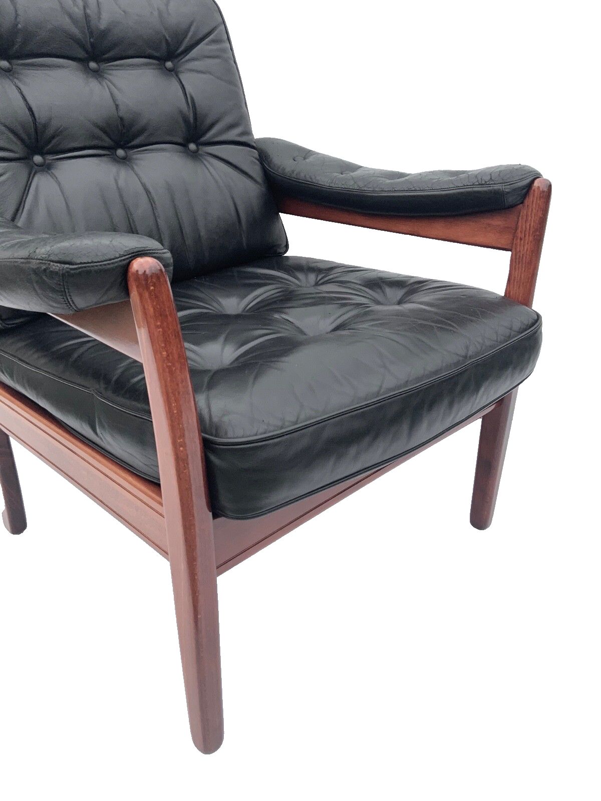 photo furniture Vintage Black Leather Lounge Chair By Gote Mobler 1970s