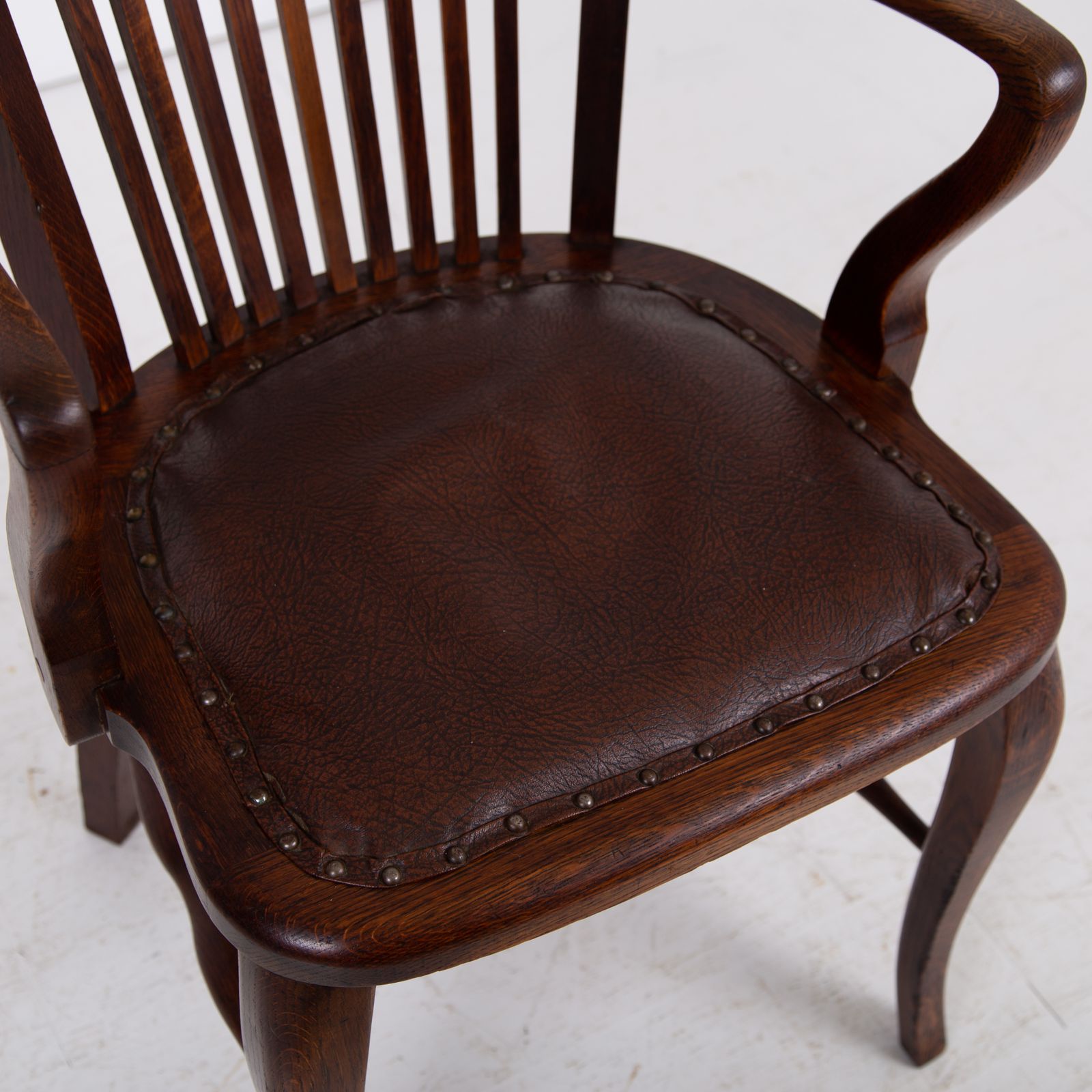 Lovely Antique Oak Desk Chair C1910 photo for sale