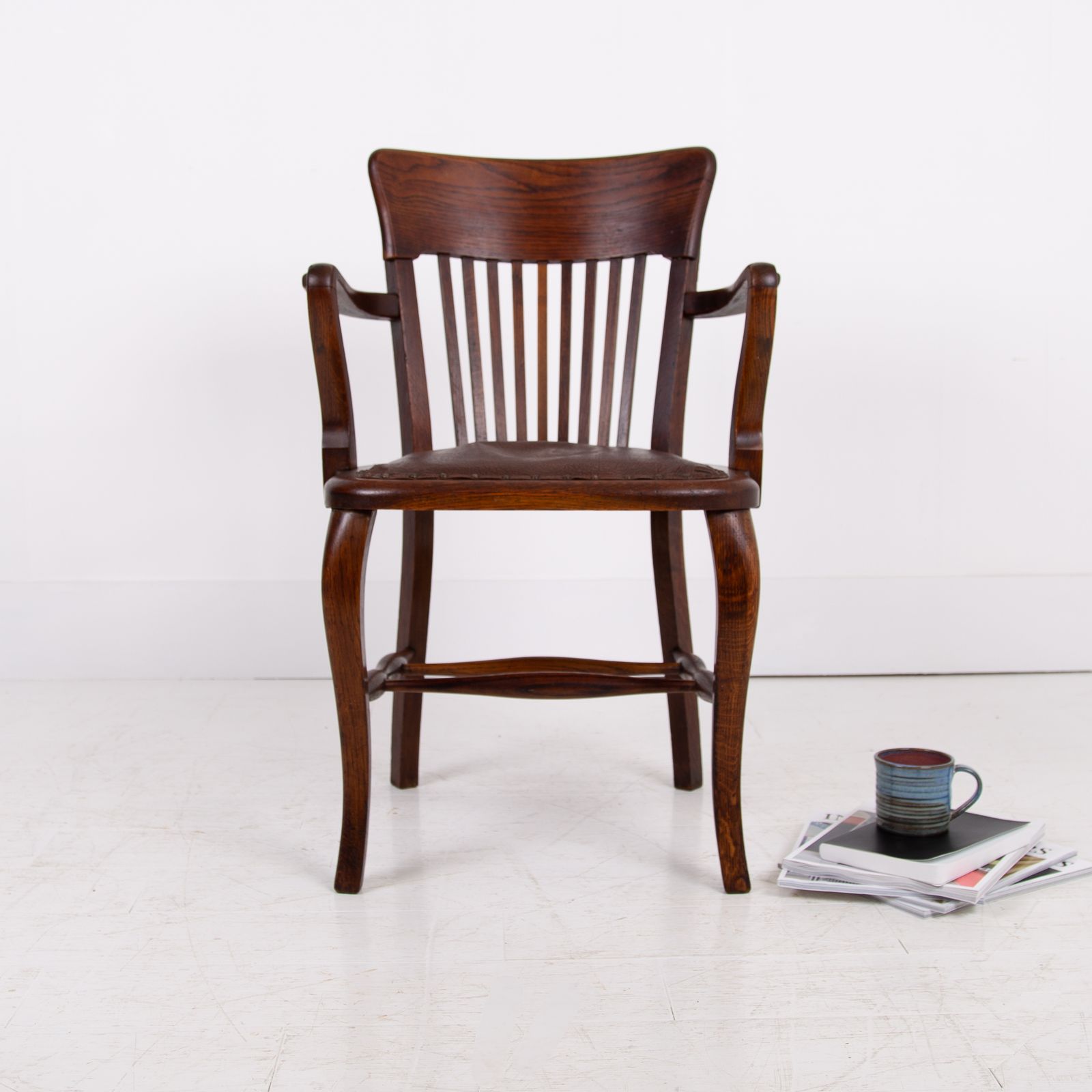 photo buy Lovely Antique Oak Desk Chair C1910