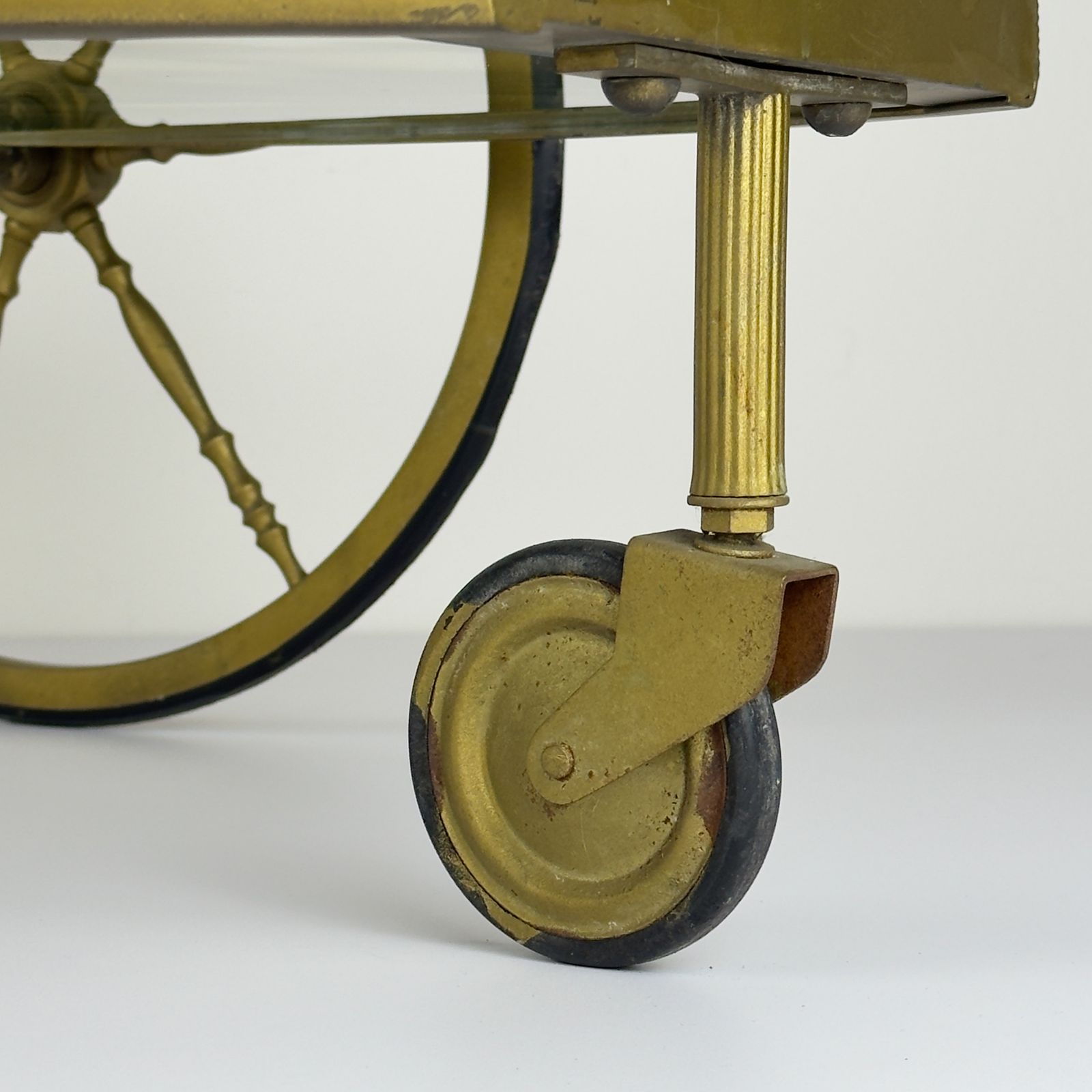Vintage Metal Bar Cart, Italy 1950s photo for sale
