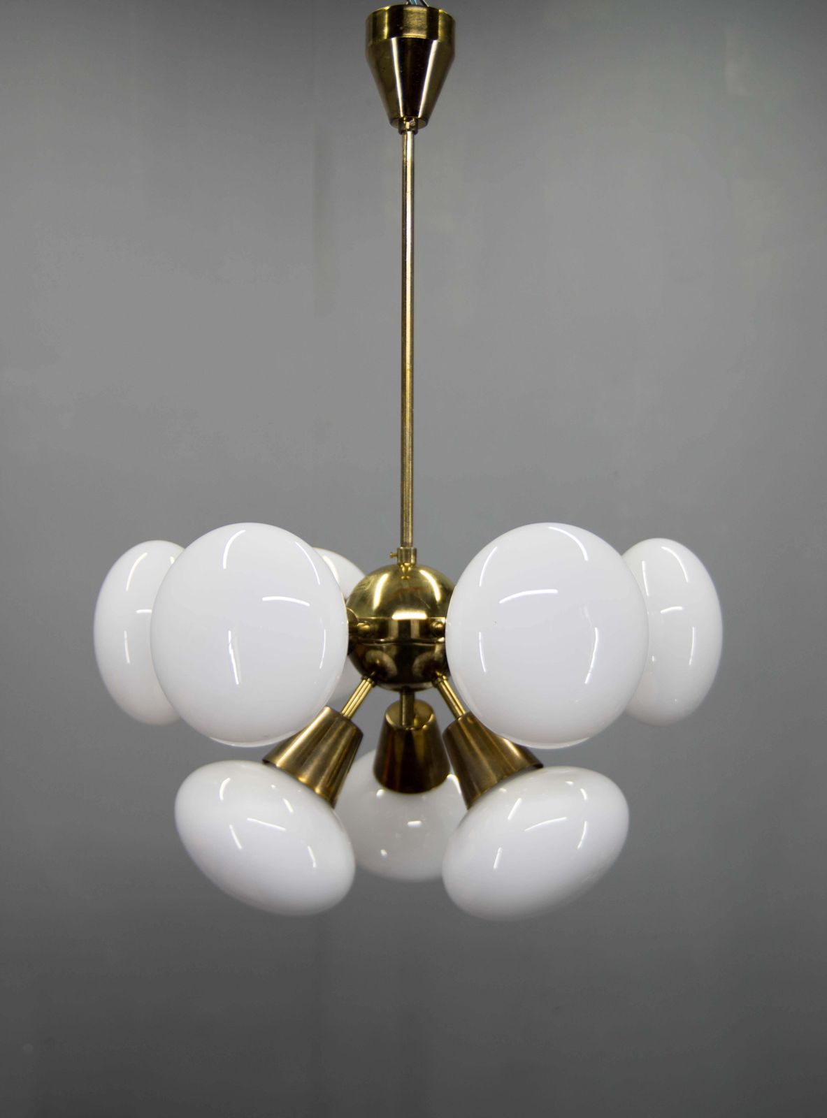 Kamenicky Senov Sputnik Chandelier, 9 Flame, 1970s, Good Condition photo for sale