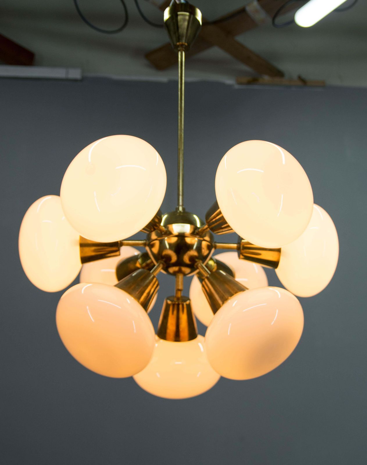 Kamenicky Senov Sputnik Chandelier, 9 Flame, 1970s, Good Condition photo buy