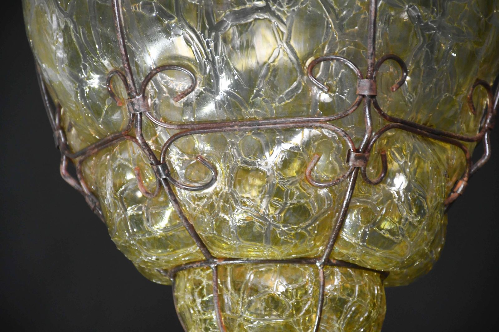 photo furniture Wonderful Yellow Colour Venetian Lantern, Seguso Murano Glass, Italy, 1950s