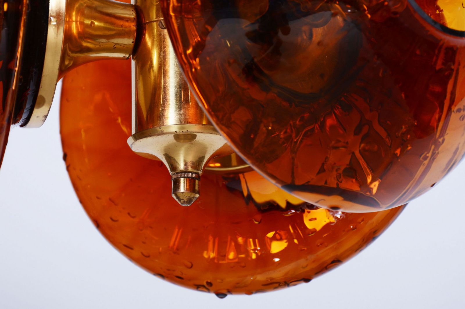 Restored Mid Century Chandelier, By Kamenický šenov, Brass, Glass, Czech, 1960s photo vinterior