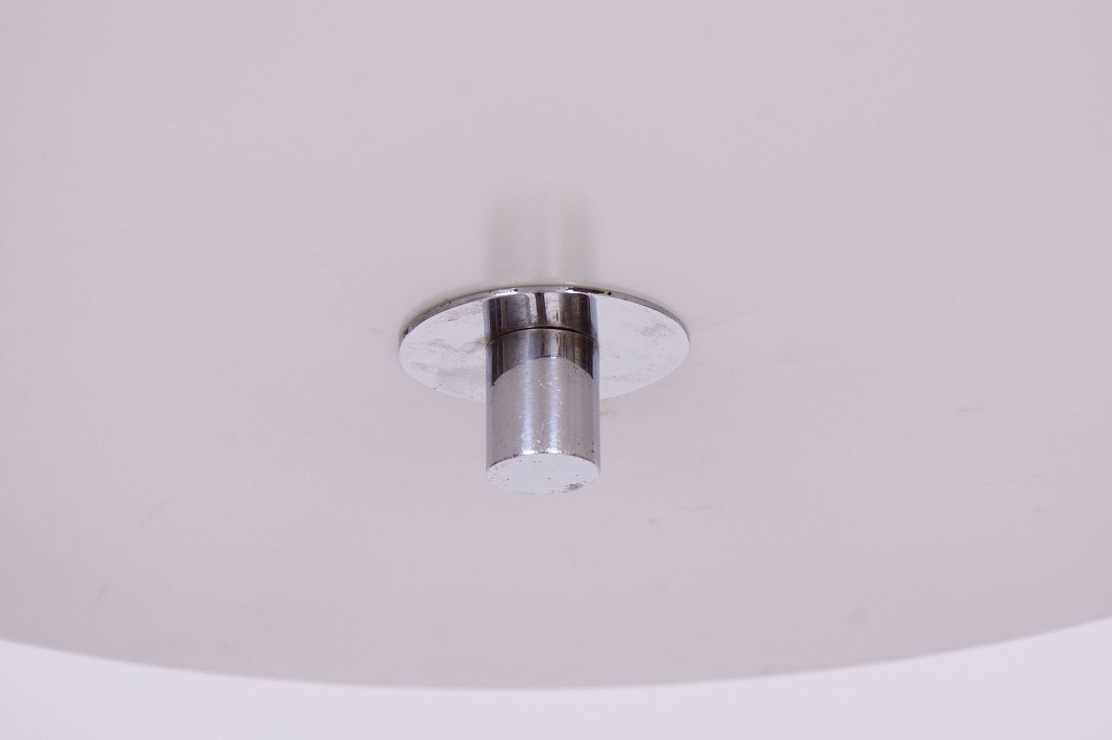 Restored Bauhaus Chandelier, Chrome Plated Steel, Frosted Glass, Czech, 1930s photo furniture
