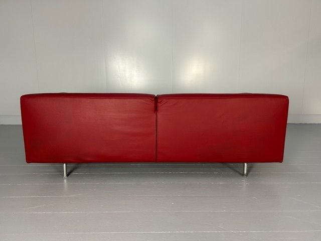 Cassina "250 Met" Large Sofa In Deep Red "Carminio" Pelle Scozia Leather photo for sale