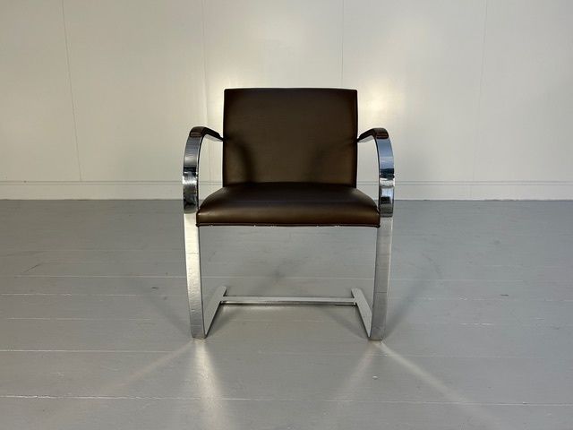 Pair Of Knoll Studio "Brno" Flat Bar Armchairs In Brown Leather photo vinterior