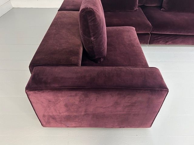 Molteni & C "Turner" L Shape Sectional Sofa In Aubergine Purple Velvet photo buy