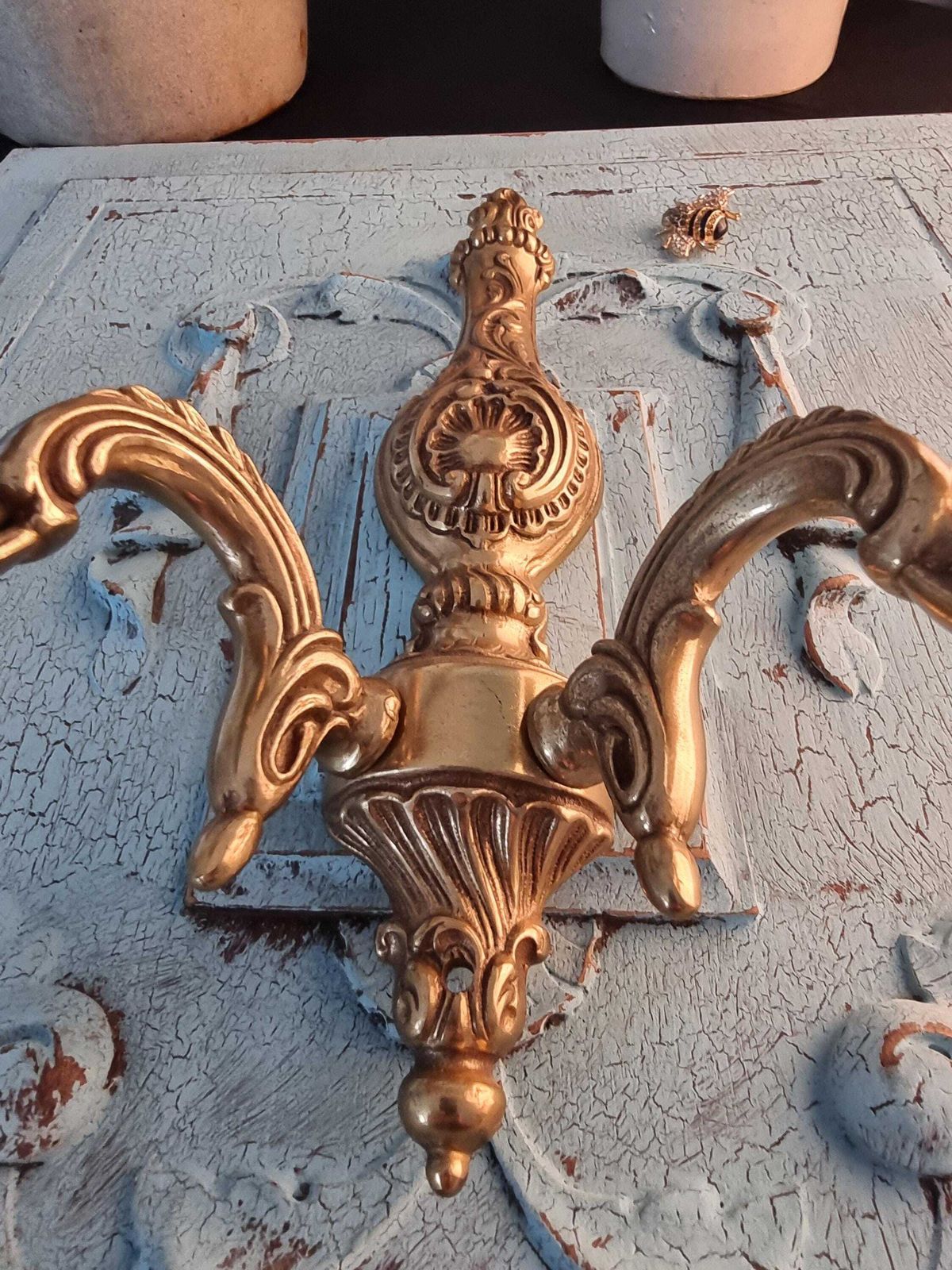 Solid Bronze Wall Light Sconces   Vintage French Bronze Wall Candle Sconces   Electric Wall Lighting   Chateau Decor photo vinterior