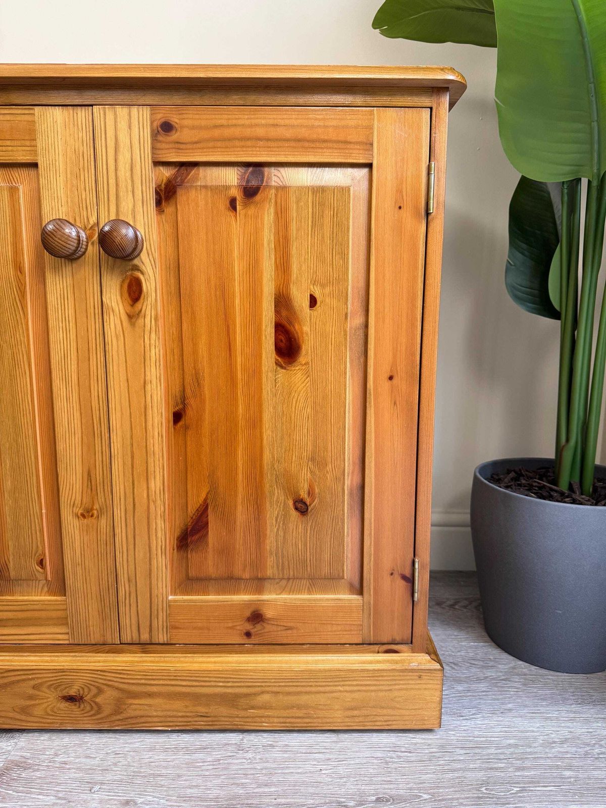 photo for sale Farmhouse Pine Wooden Cabinet Record Games Cupboard