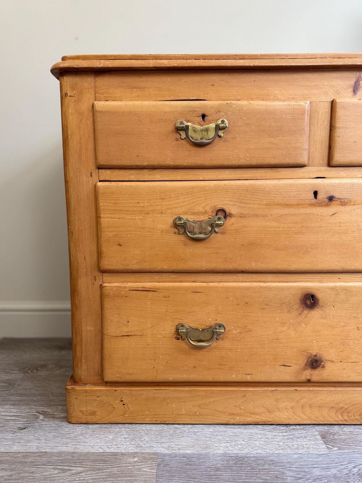 Antique Solid Pine Chest Of Drawers   Original Dovetail Design photo for sale