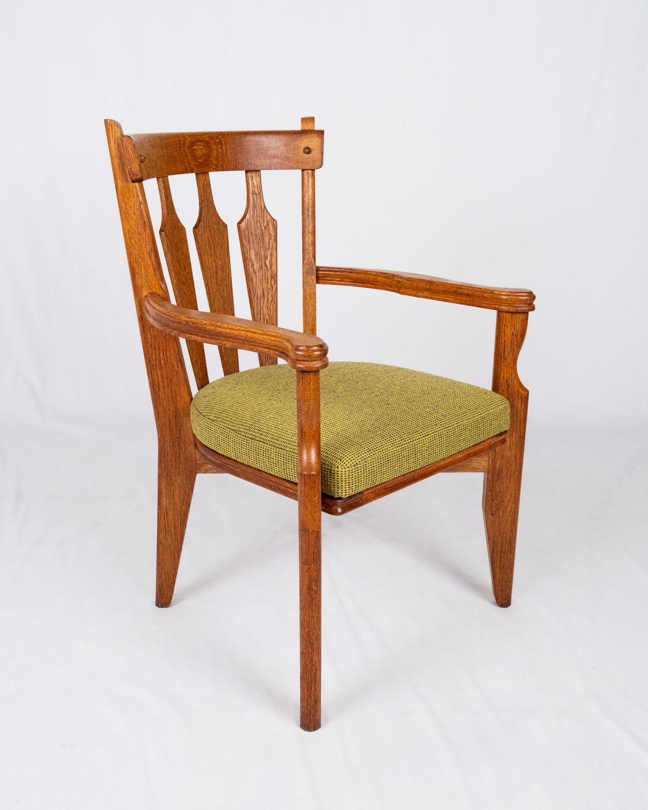 Set Of Oak And Wool Chairs By Guillerme And Chambron For Votre Maison, France, 1950s photo 6000.0