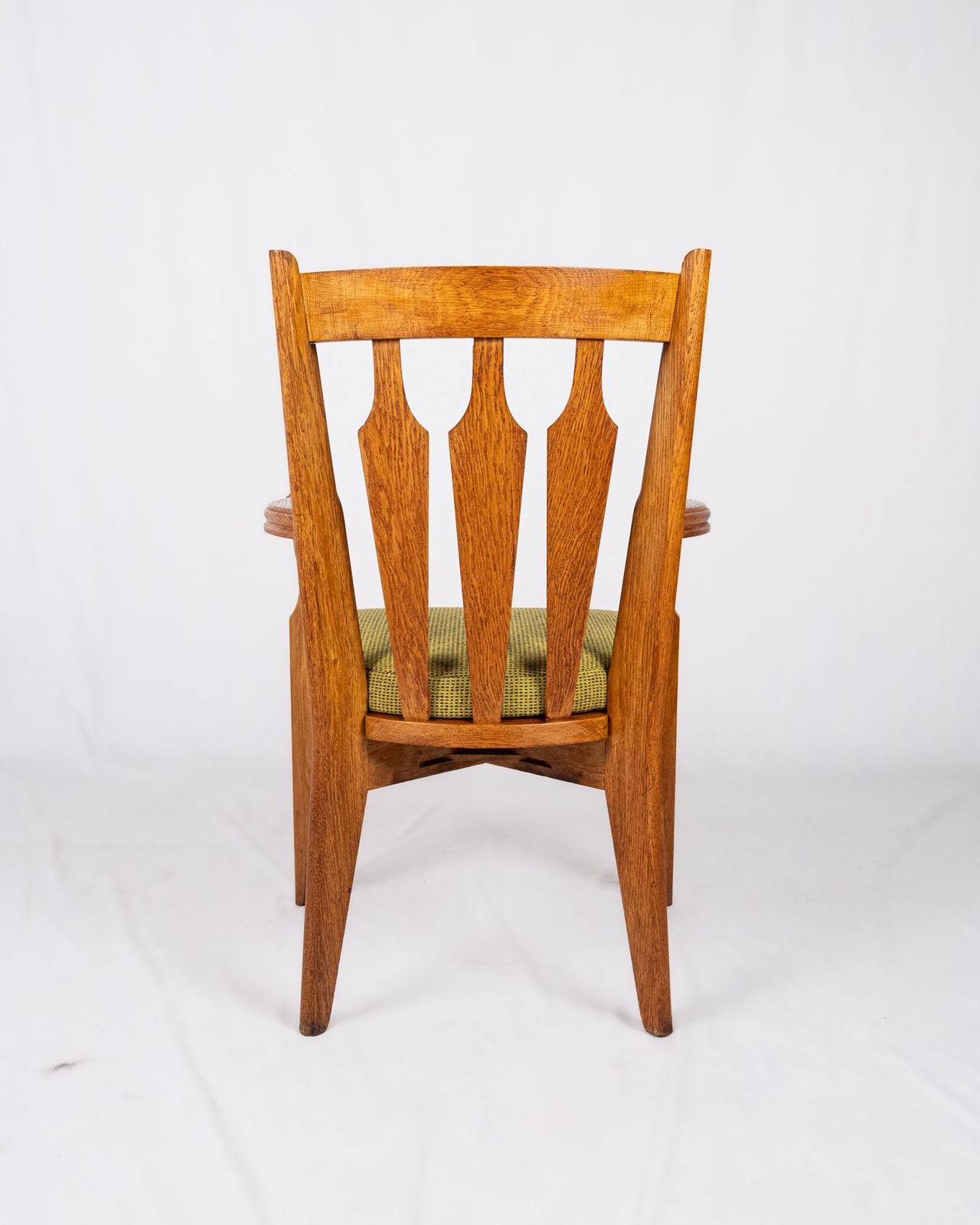 Set Of Oak And Wool Chairs By Guillerme And Chambron For Votre Maison, France, 1950s photo vintage