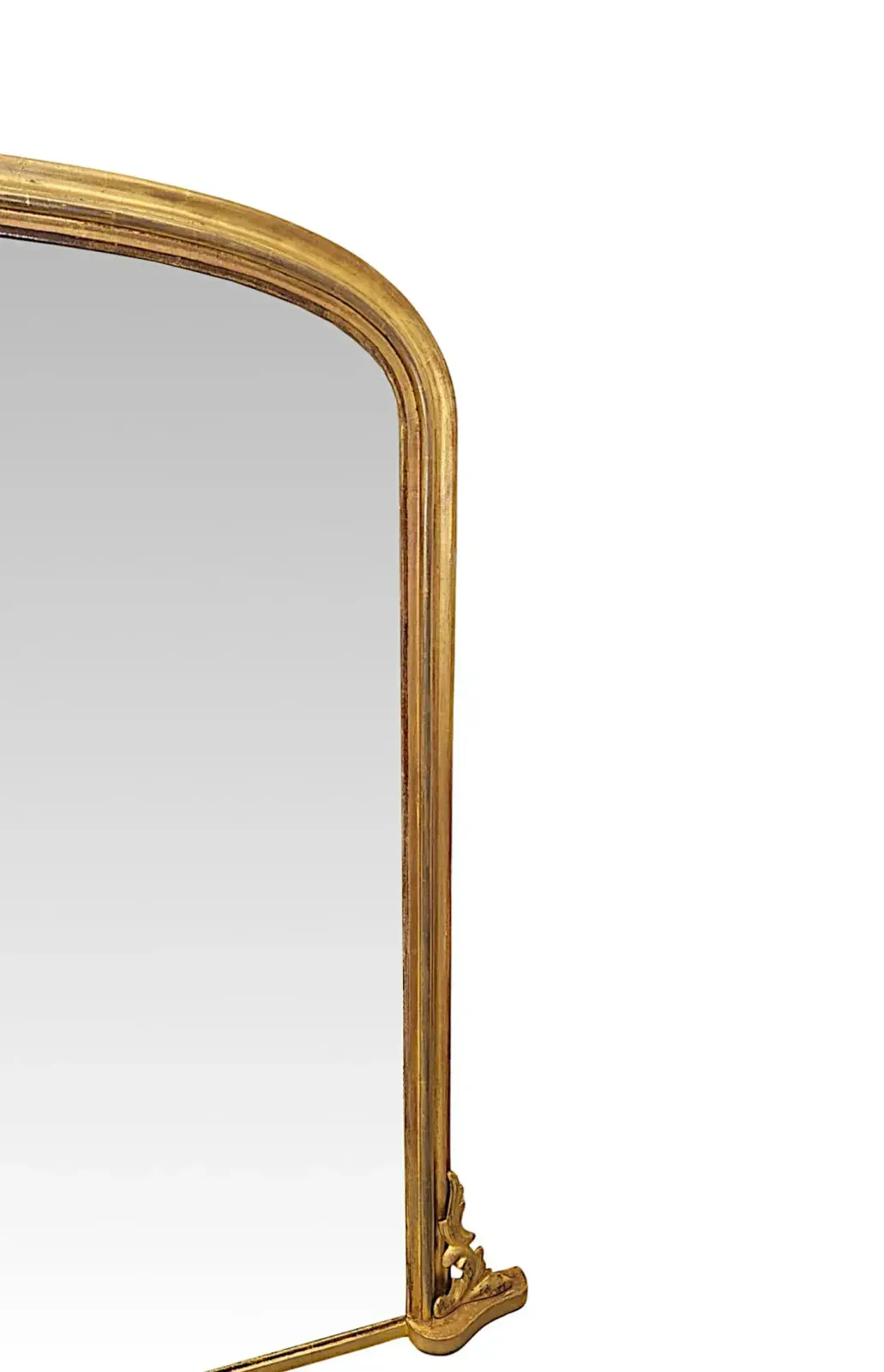 A Gorgeous Large 19th Century Simple Design Giltwood Archtop Overmantel Mirror photo Home Decor