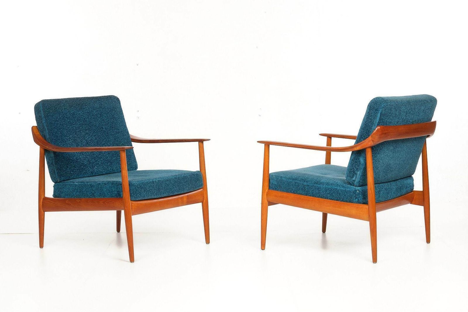 Pair Of Easy Chairs, Vintage, Knoll Antimott, Teakwood, Germany Vintage