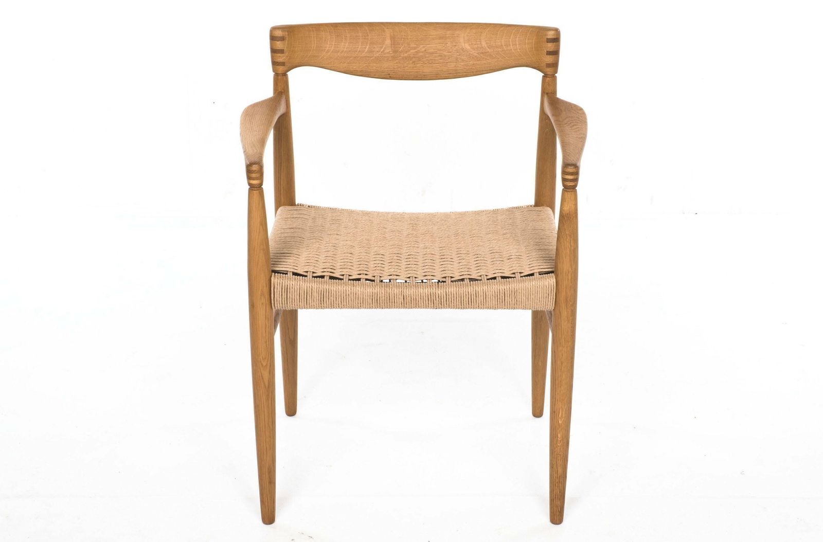 Armchair By Henry W. Klein, Bramin, Oak, With New Paper Cord photo Furniture