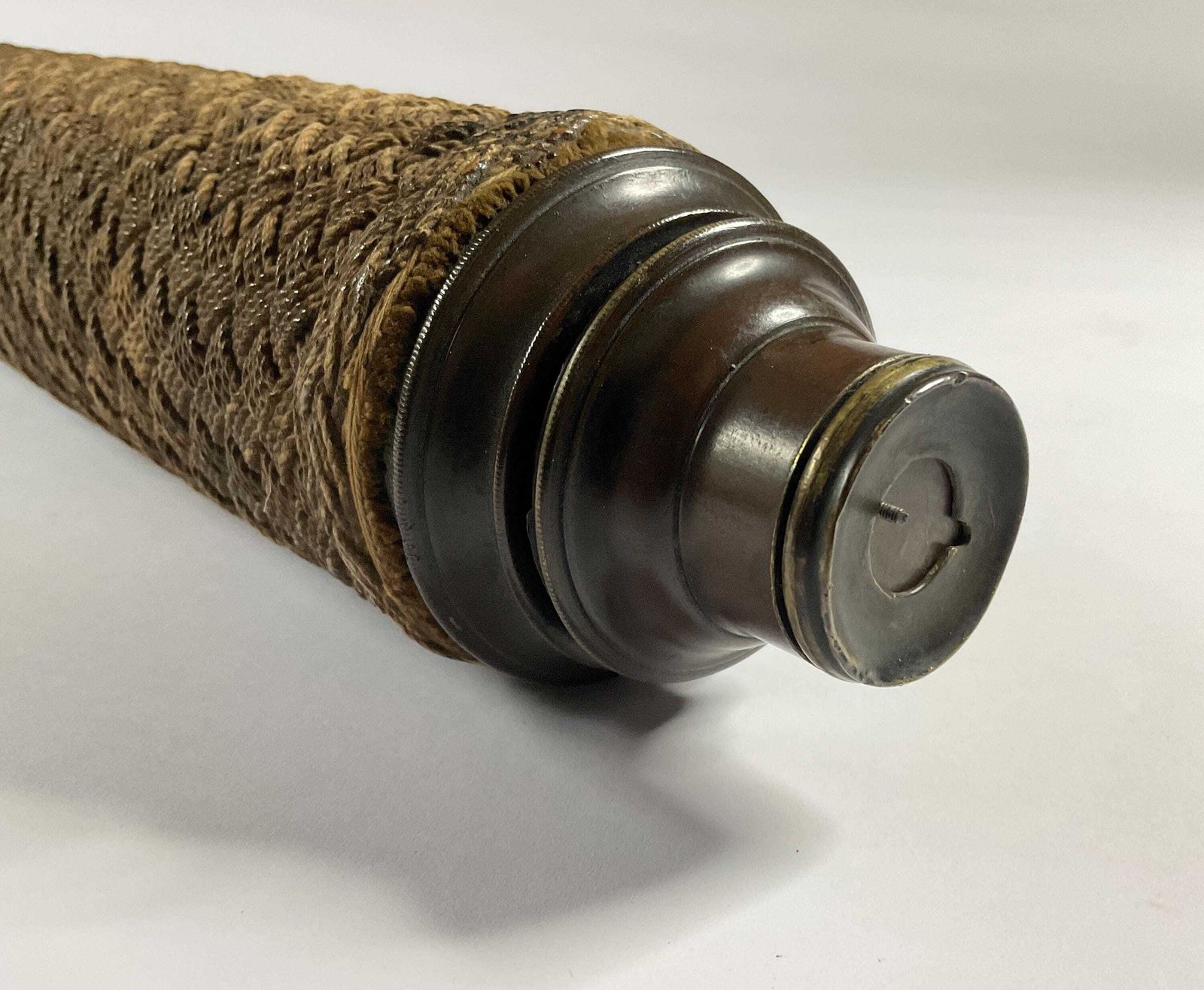 450.0 Antique 19thc French Naval Telescope – Legris Opticien, Le Havre – Ropework Grip – 1.04m photo