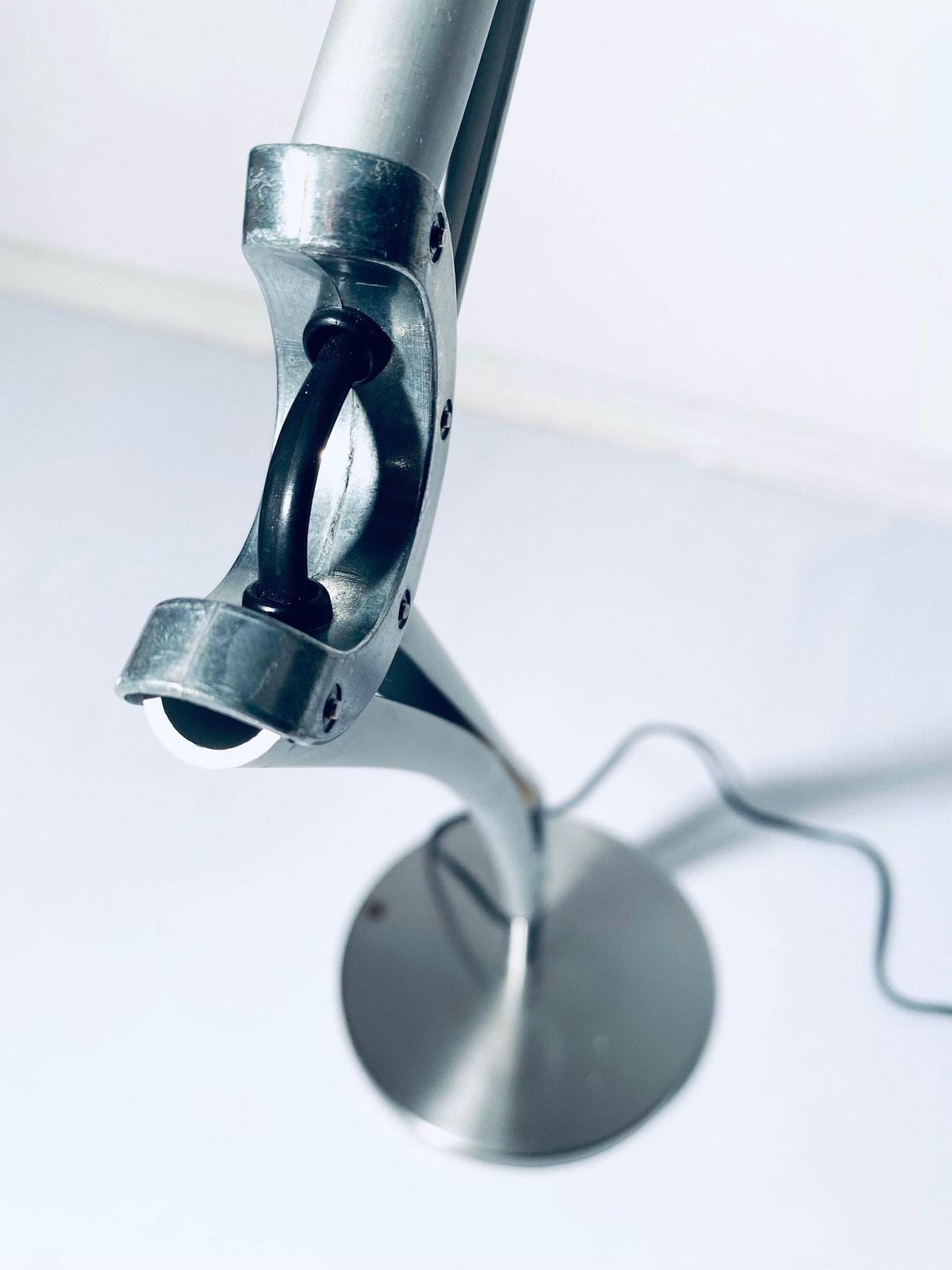 Lumina Naomi Designer Desk Lamp Italy Silver Aluminum / Home Office Decor 90s photo vintage