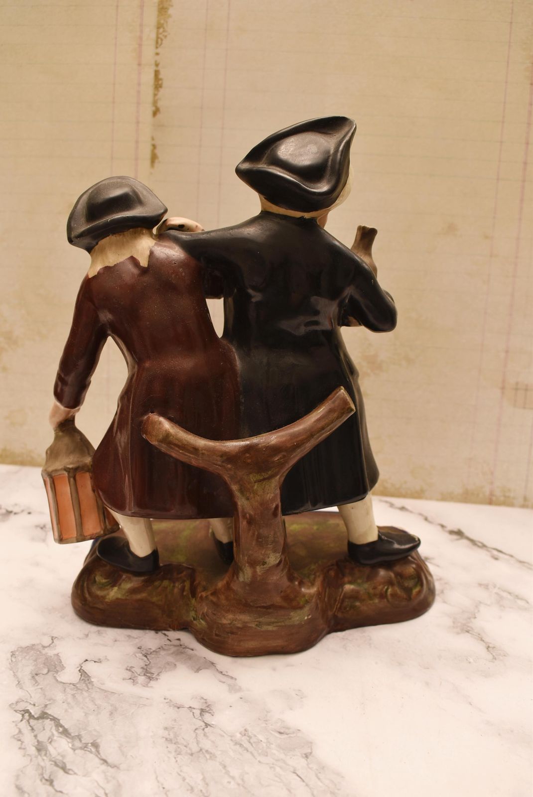 Antique Staffordshire Pottery Figure   The Drunken Parson And Clerk photo vinterior