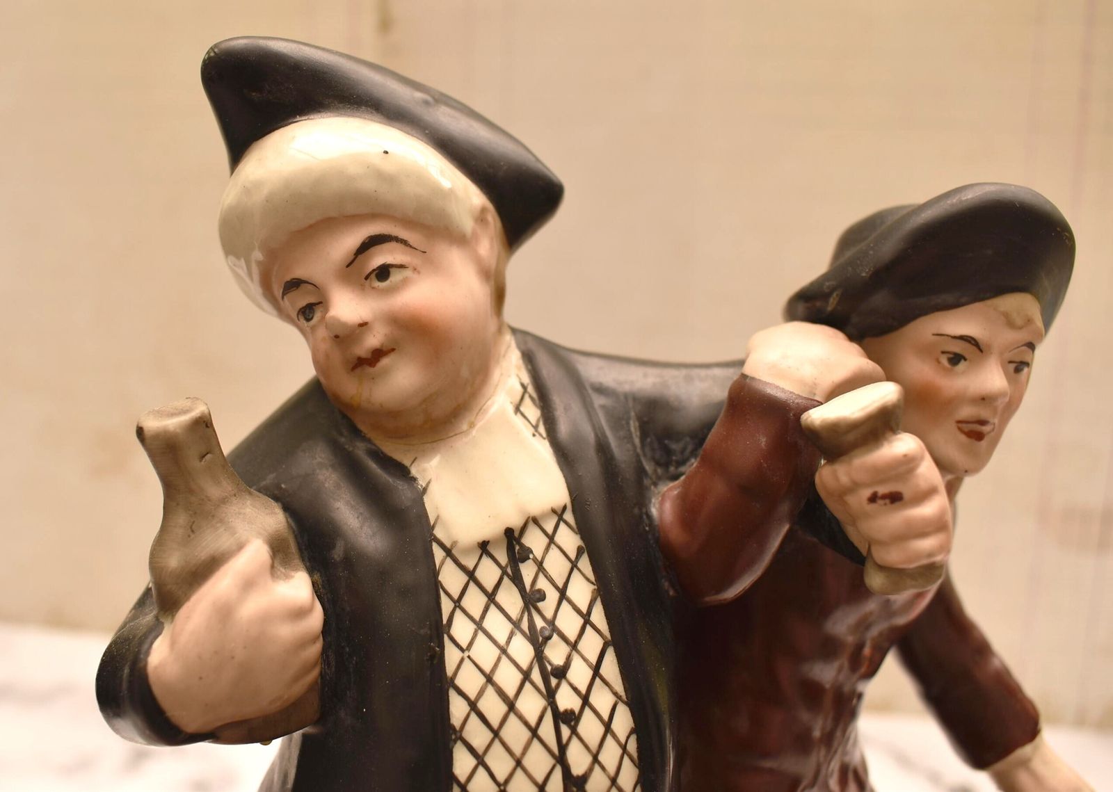 photo for sale Antique Staffordshire Pottery Figure   The Drunken Parson And Clerk