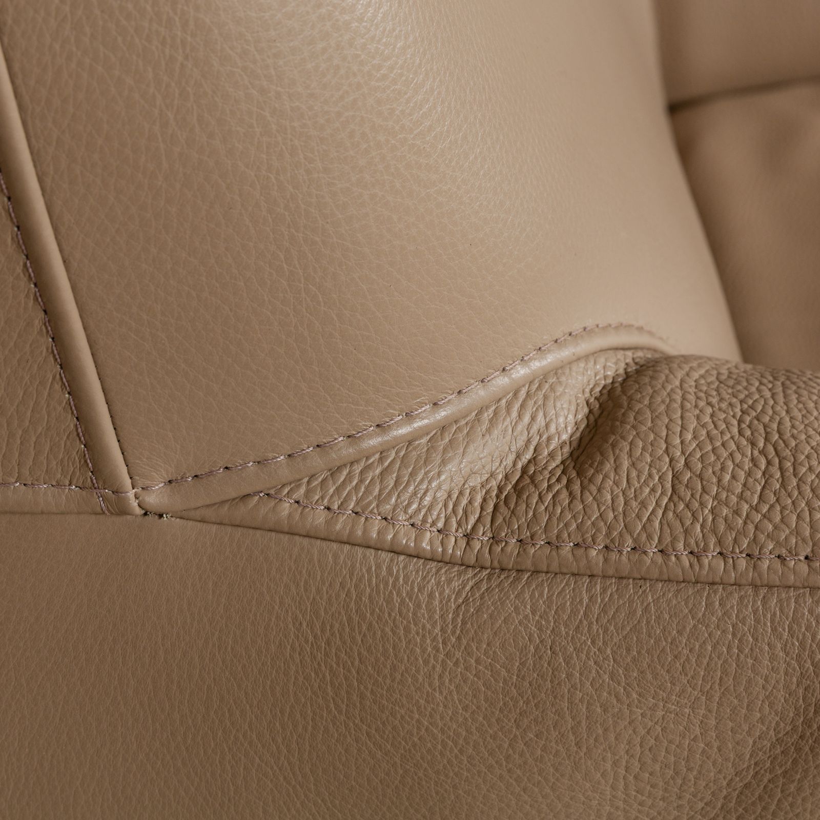 Saba Italia Leather Armchair Brown Light Brown Beige photo for sale