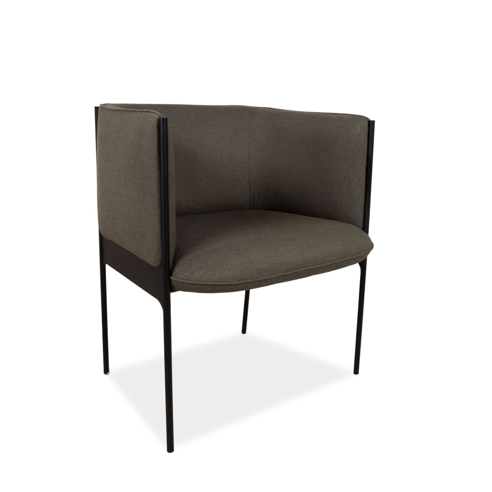 Lot de 4 chaises Wendelbo Sepal, revêtement en laine Kvadrat Fiord gris, structure en acier noir, par Luca Nichetto photo for sale
