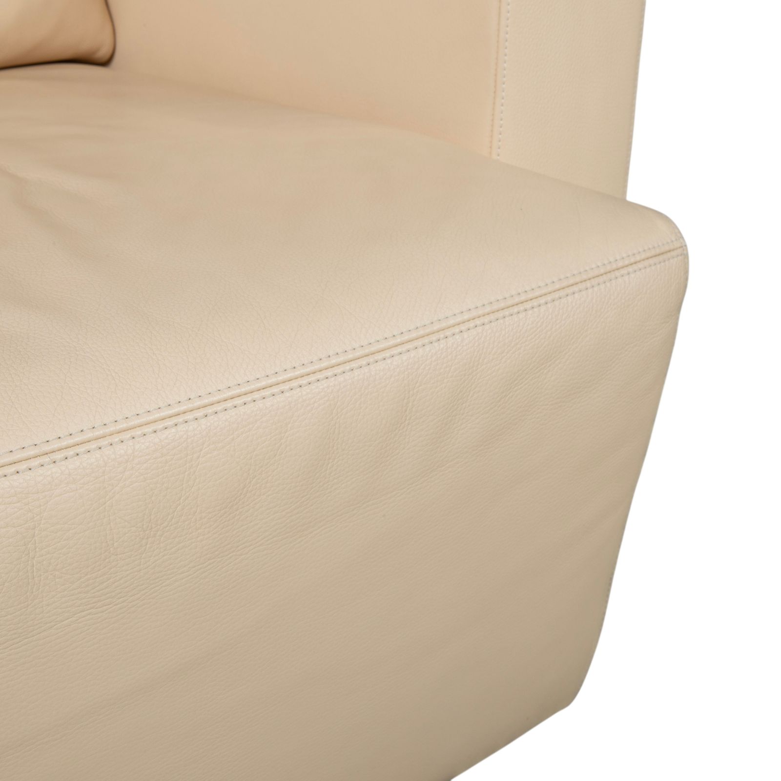 Fauteuil Walter Knoll Nelson en cuir crème beige photo for sale