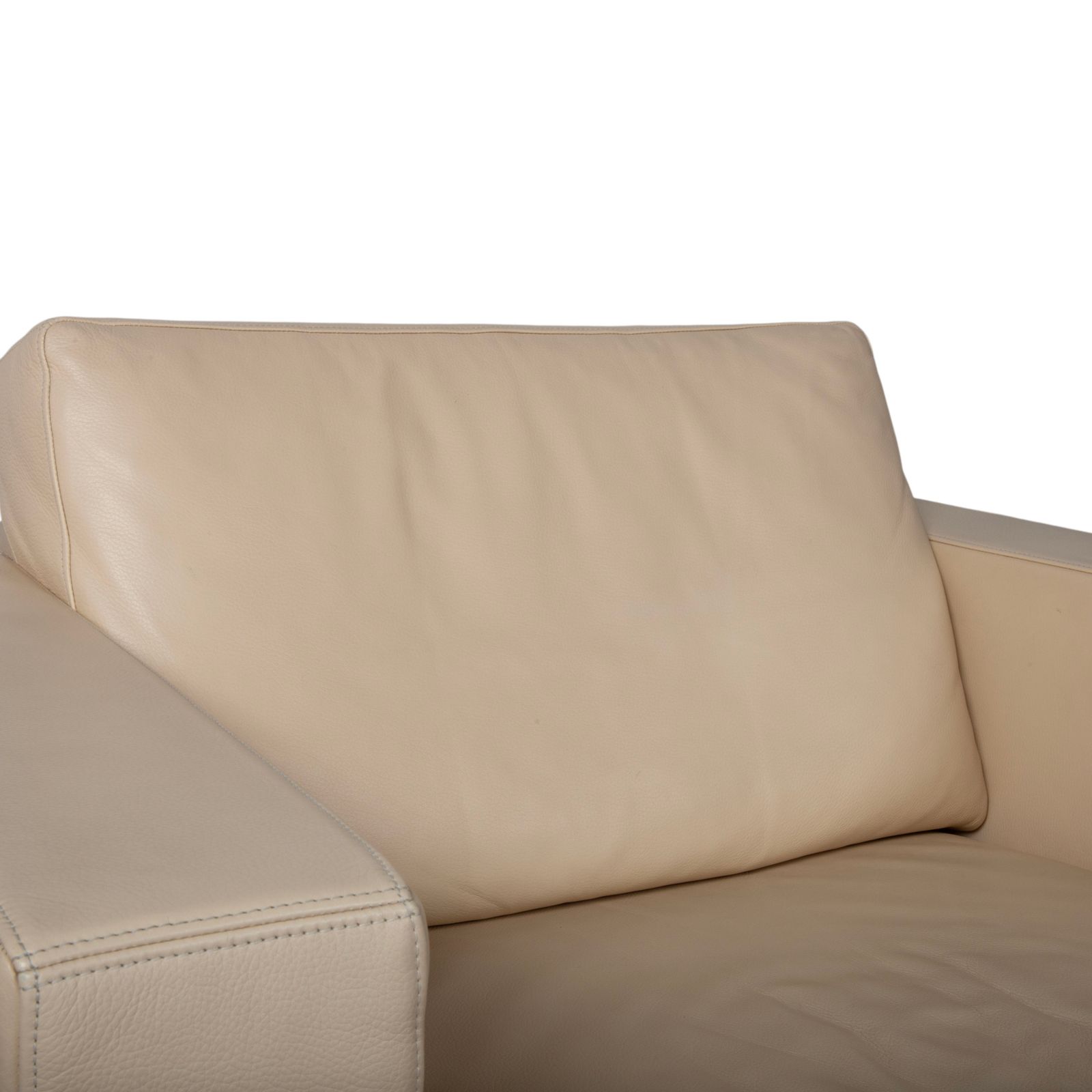 Fauteuil Walter Knoll Nelson en cuir crème beige photo vinterior