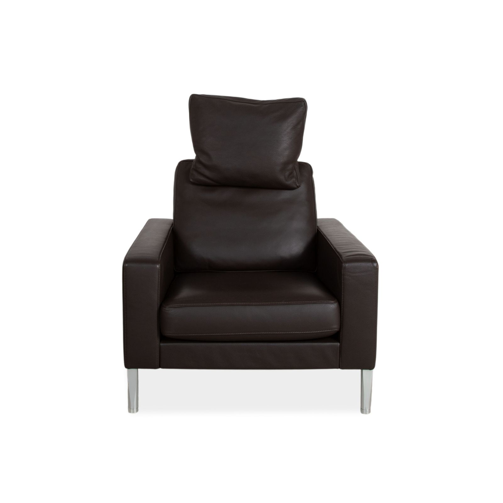 Fauteuil FSM en cuir marron foncé photo vintage