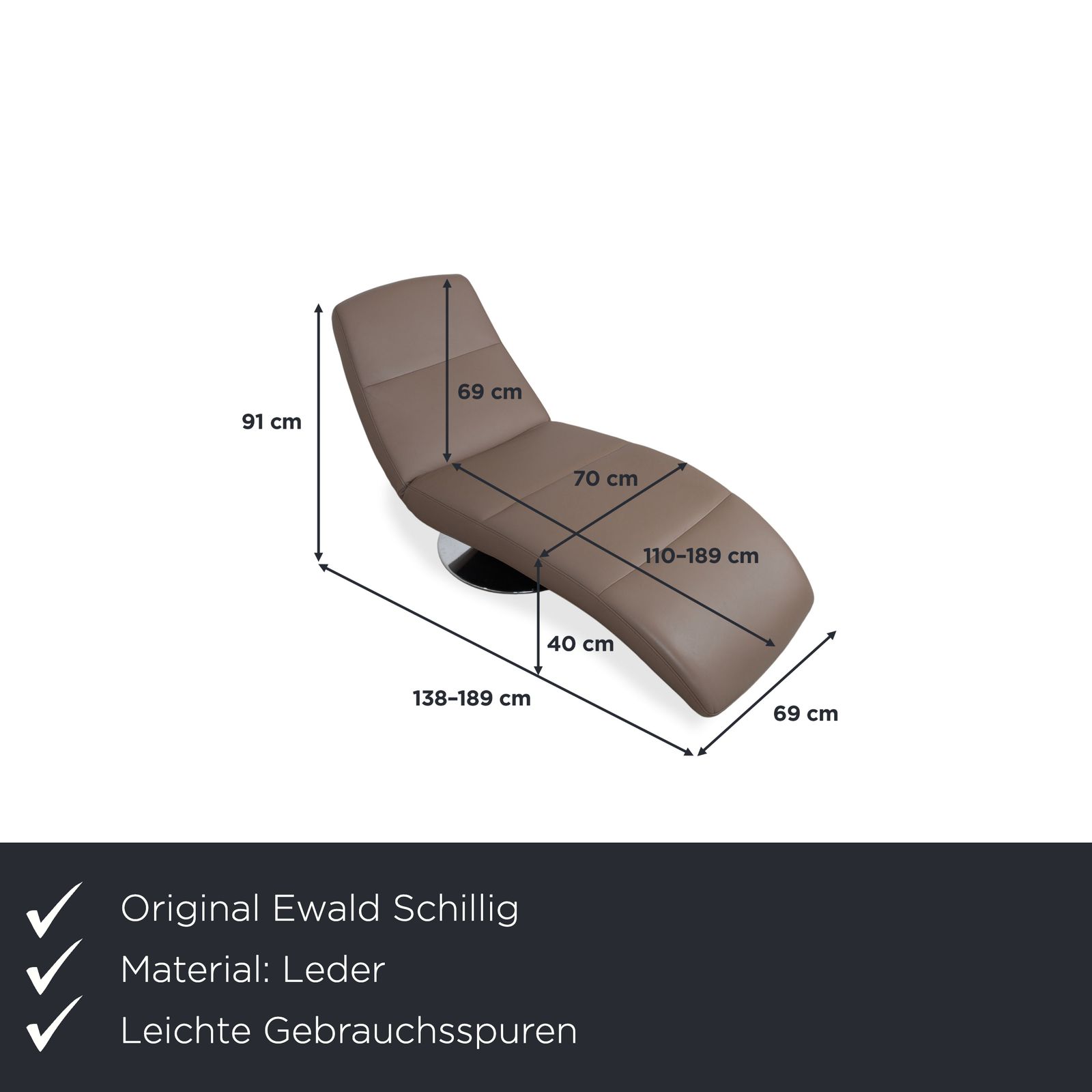 Ewald Schillig Silence Leather Lounger Brown photo furniture