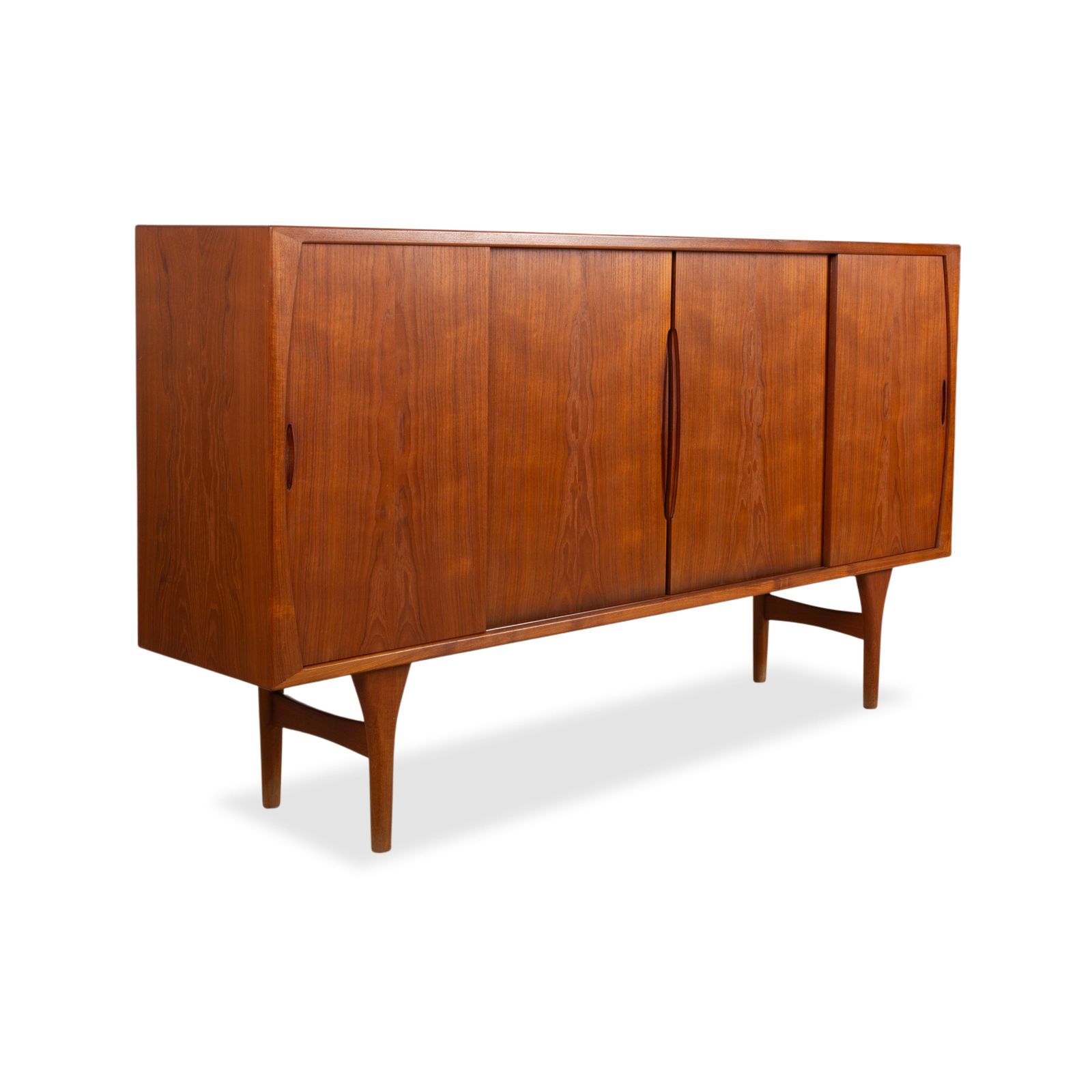 Mid Century Wooden Sideboard Brown Vintage Teak Bruno Hansen Made In Denmark photo for sale