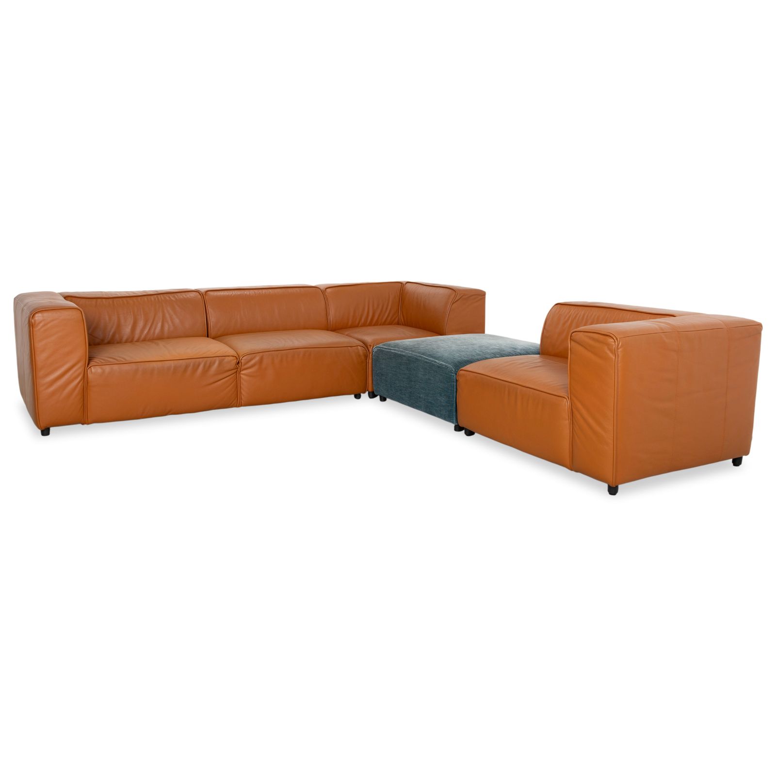 Boconcept Carmo Leather Corner Sofa Brown Cognac photo for sale