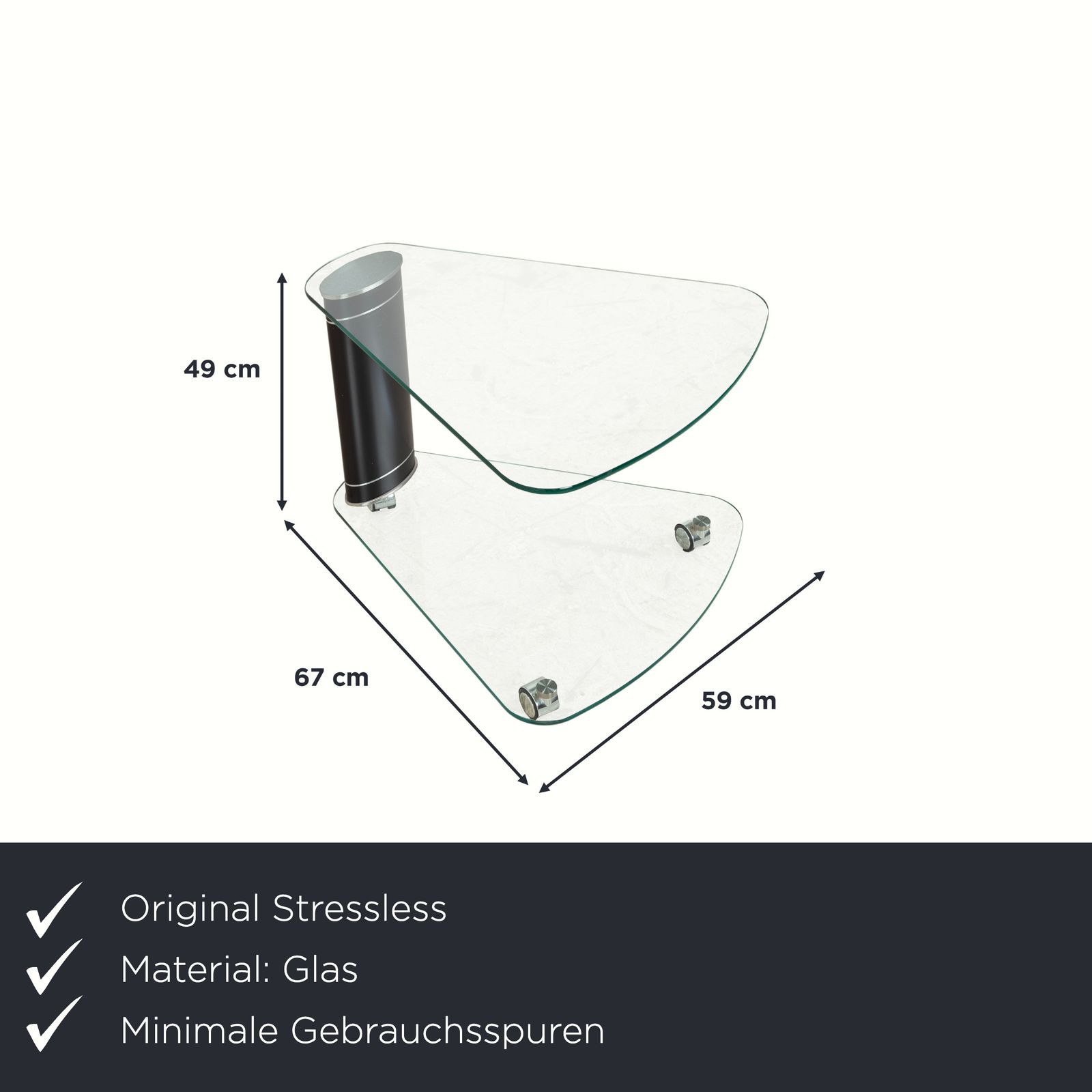Stressless salontafel glas grijs zilver zwart met rolfunctie photo furniture