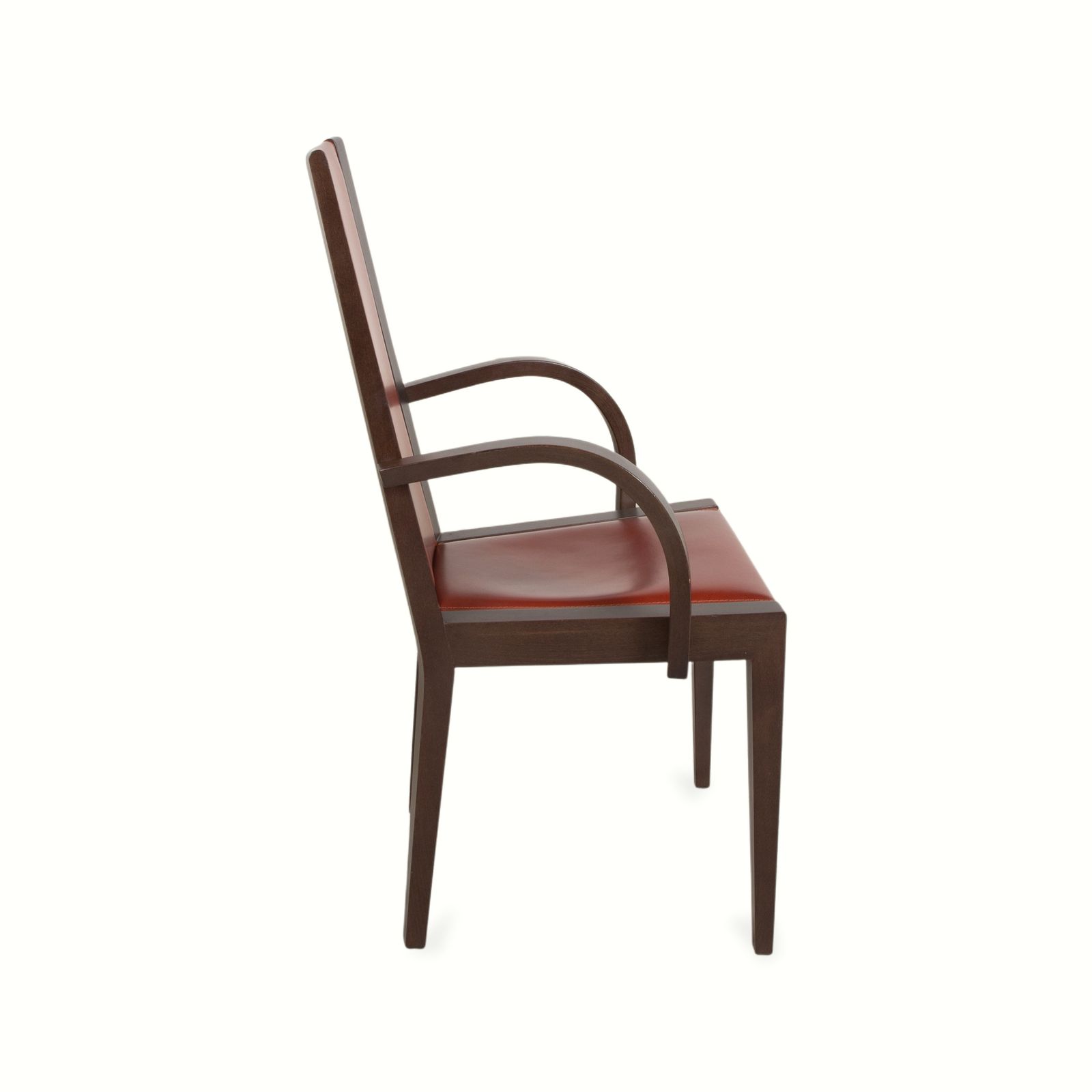 photo for sale Set Of 6 Roche Bobois Chairs, Leather, Red/Brown, Wood, Dining Room