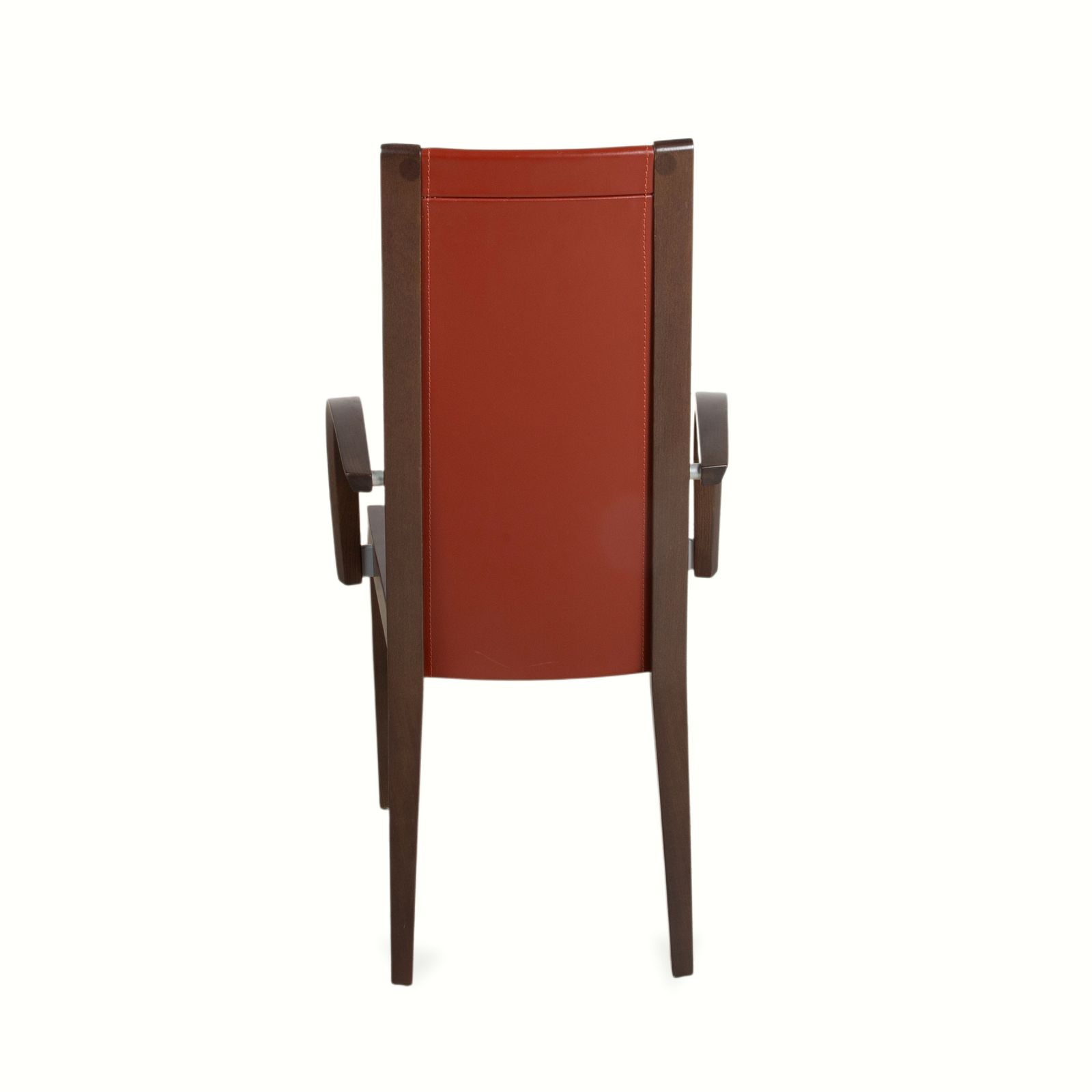 Meubels Set van 6 Roche Bobois stoelen, leer, rood/bruin, hout, eetkamer photo