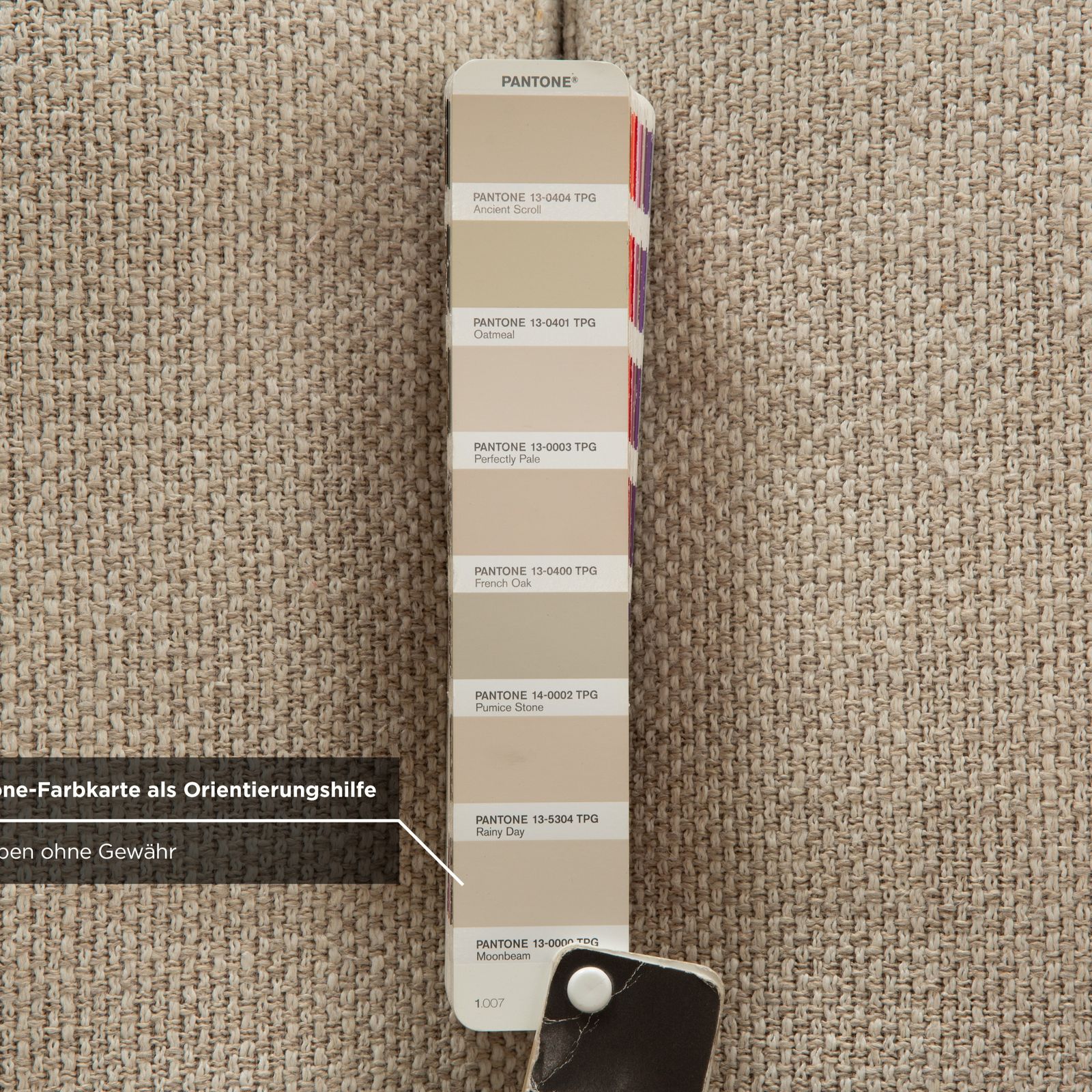 Tabouret Bolia Elton en tissu beige crème, bois gris photo 726.0