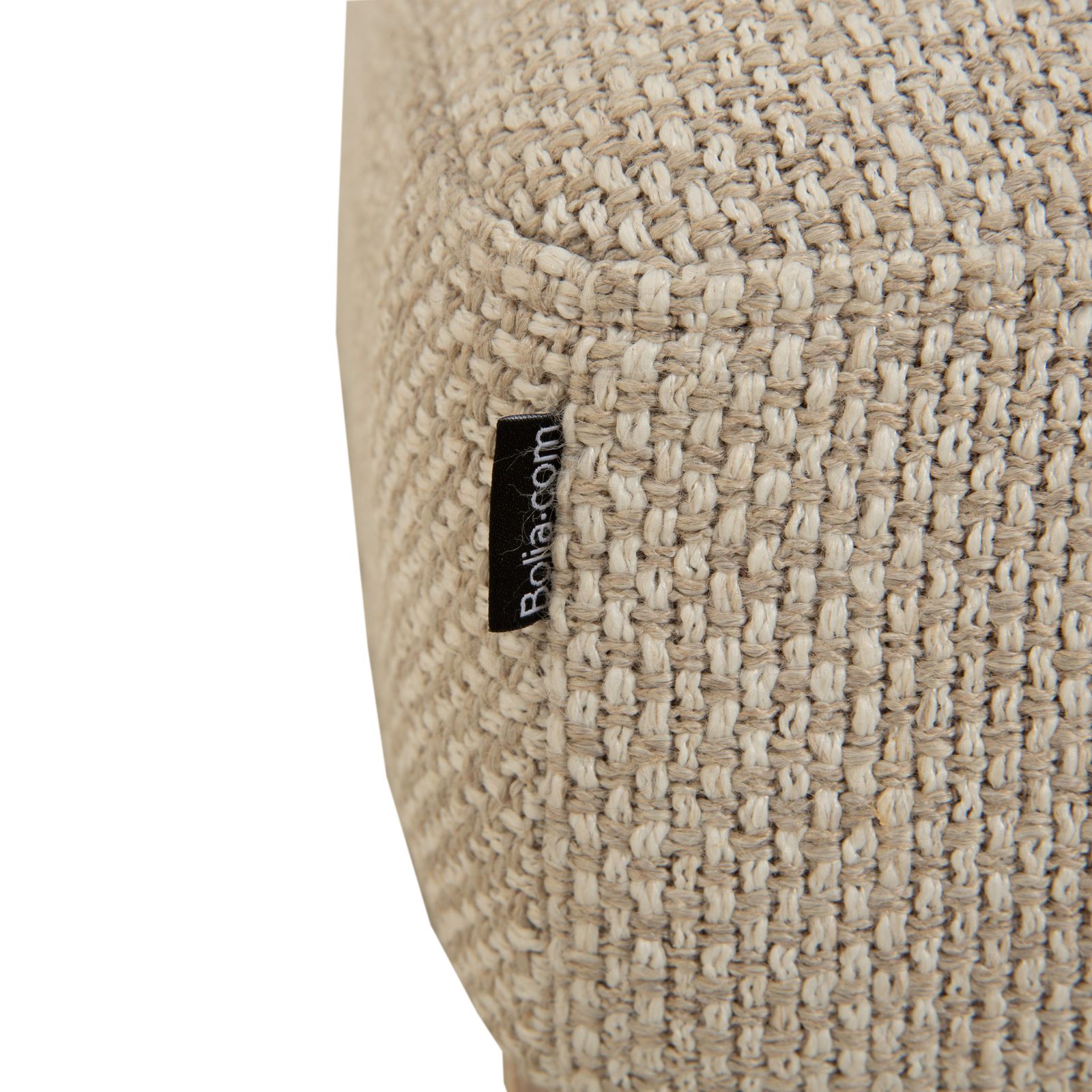 Tabouret Bolia Elton en tissu beige crème, bois gris photo vinterior