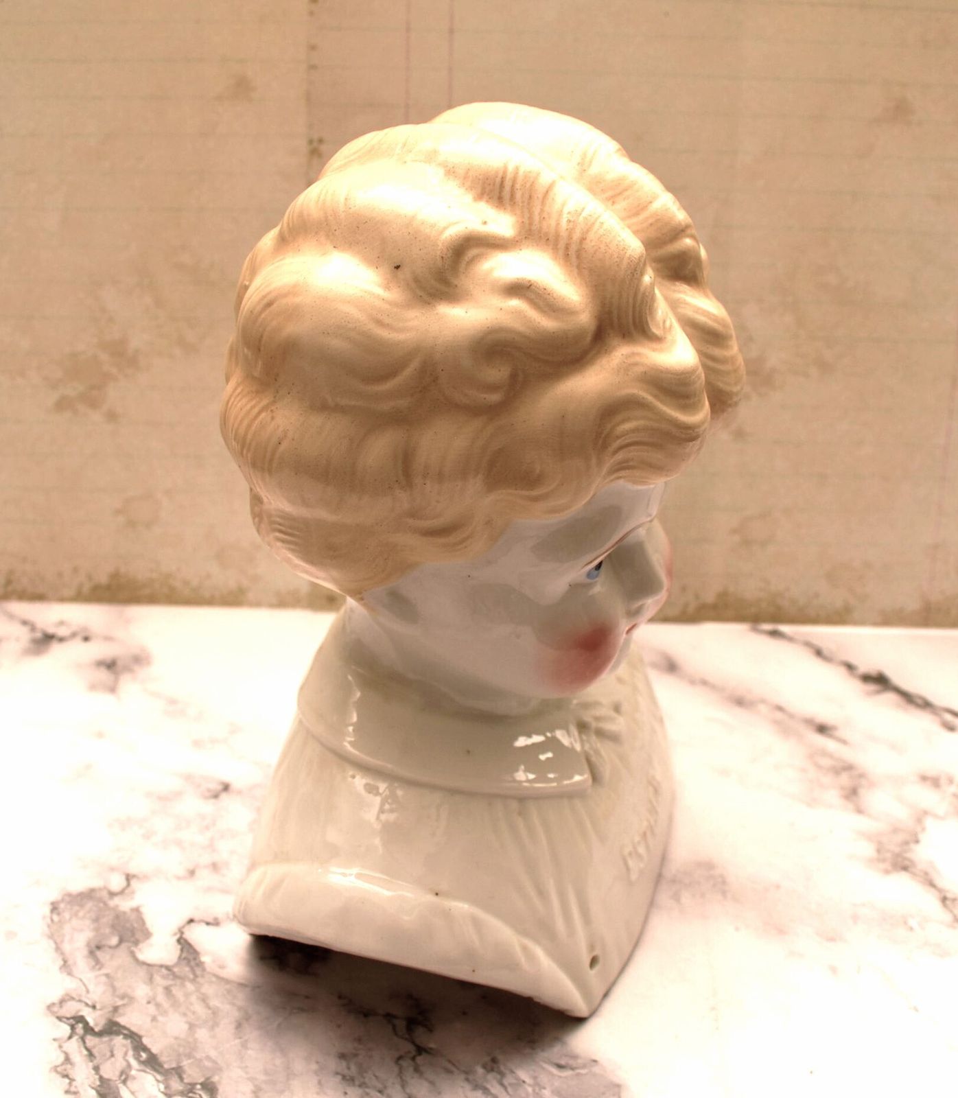 Hertwig Pet Name Large Victorian Doll Head   Amazing German Esther With Blonde Curls C1895 photo vinterior