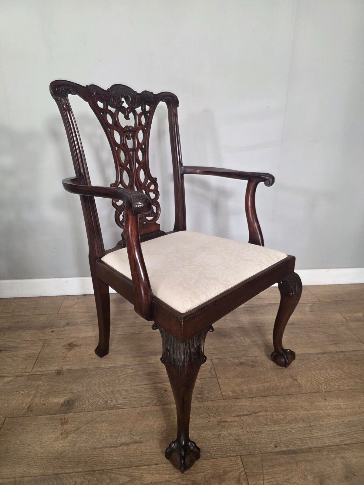 Antique Chippendale Style Mahogany Dining Chairs With Ball & Claw Feet 1910 photo Furniture